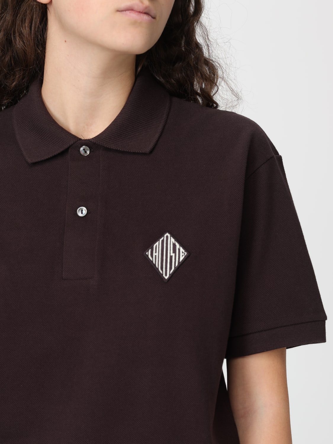 LACOSTE POLO SHIRT: Polo shirt woman Lacoste, Brown - Img 4