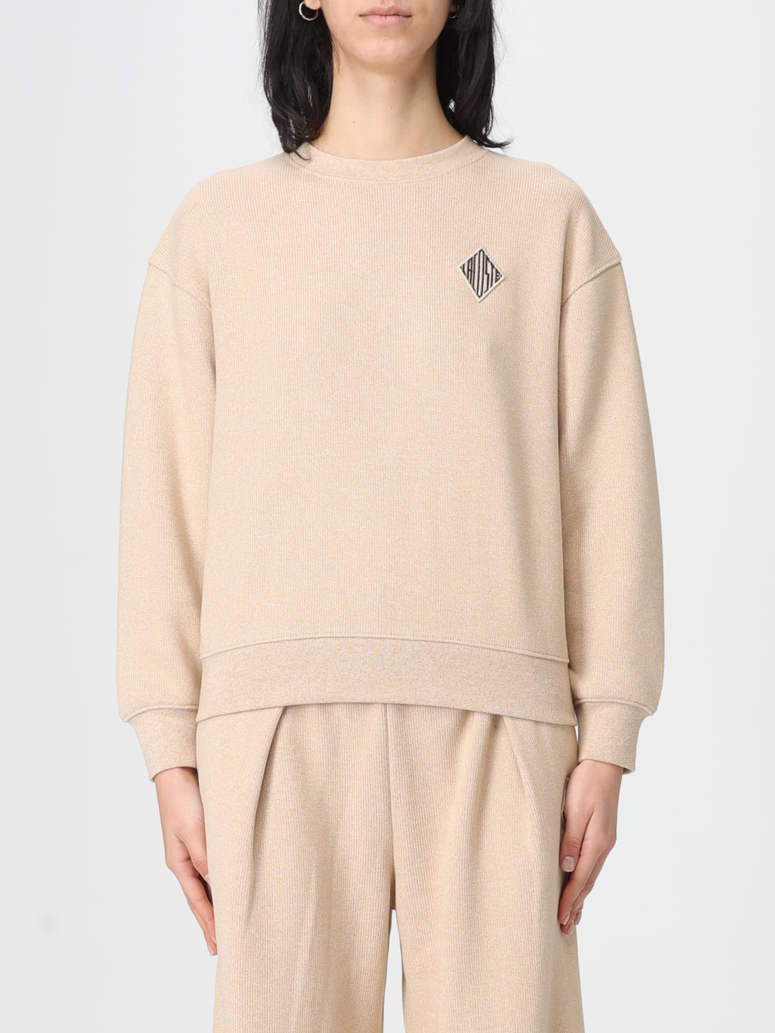LACOSTE SWEATSHIRT: Sweatshirt woman Lacoste, Beige - Img 1