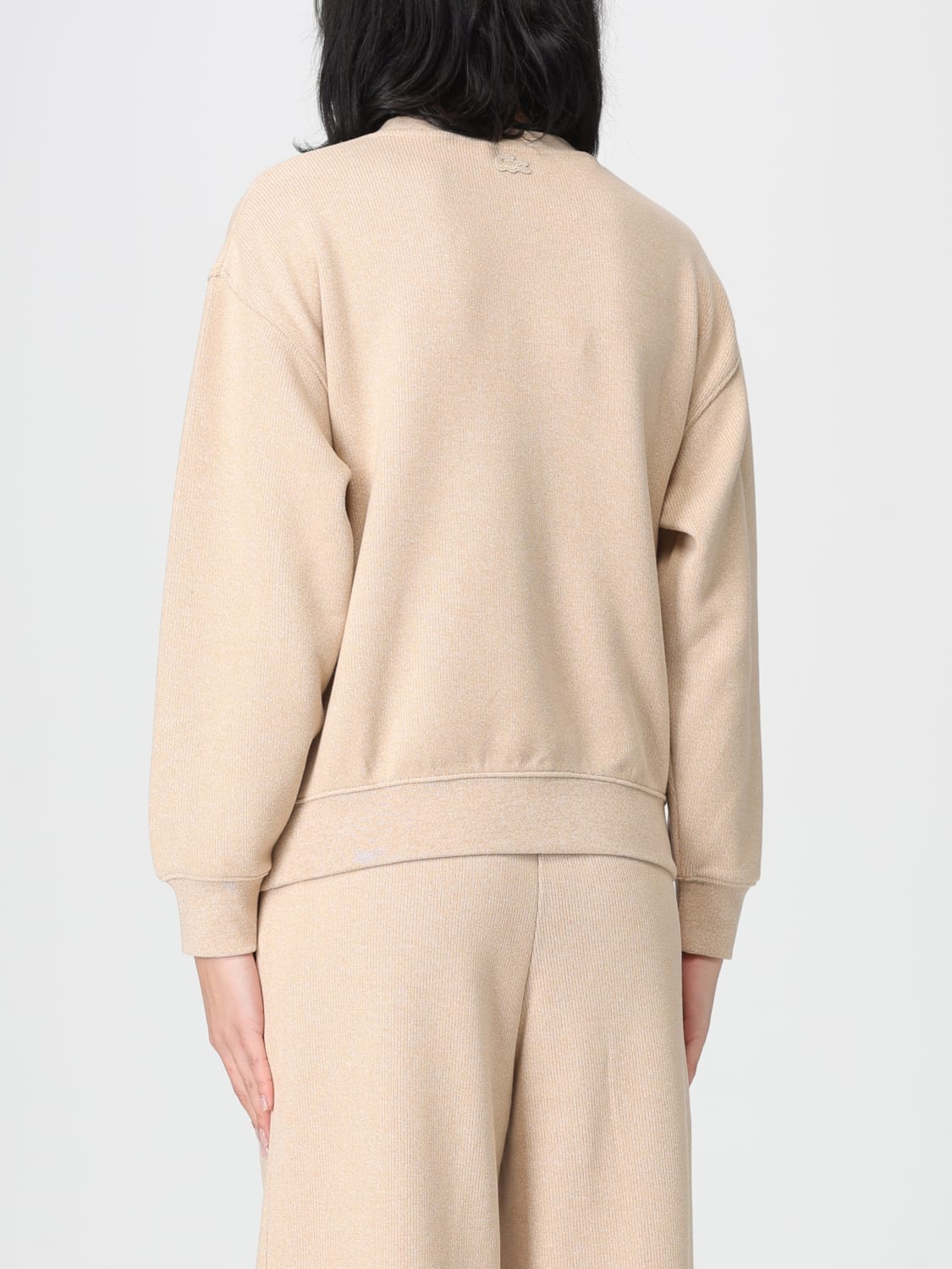 LACOSTE SWEATSHIRT: Sweatshirt woman Lacoste, Beige - Img 3