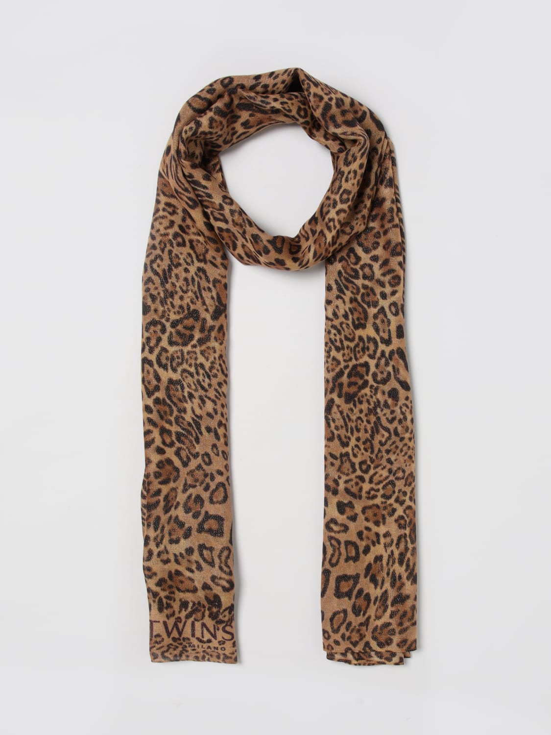 TWINSET SEIDENTUCH: Seidentuch damen Twinset, Kaffee Braun - Img 2