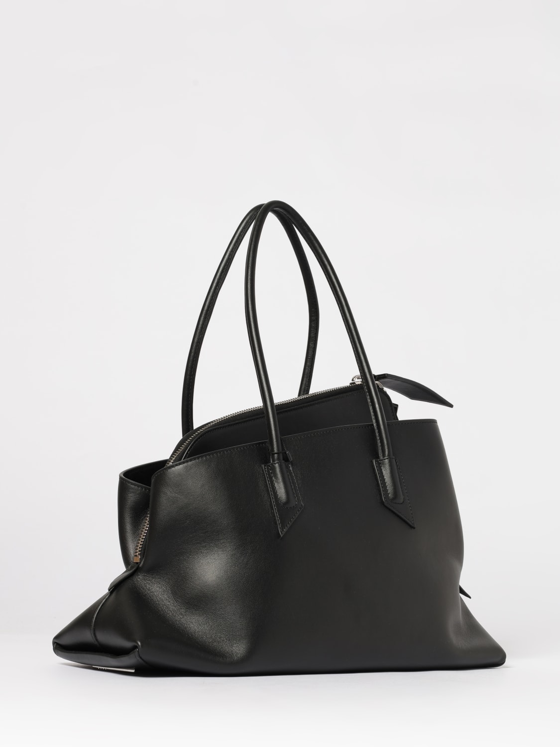 THE ATTICO BORSA A SPALLA: Borsa La Passeggiata Medium The Attico in pelle , Nero - Img 2