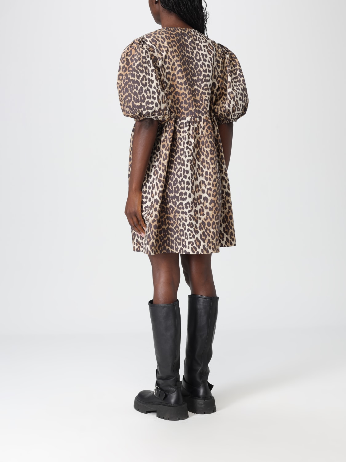 GANNI ROBE: Robe femme Ganni, Marron - Img 2