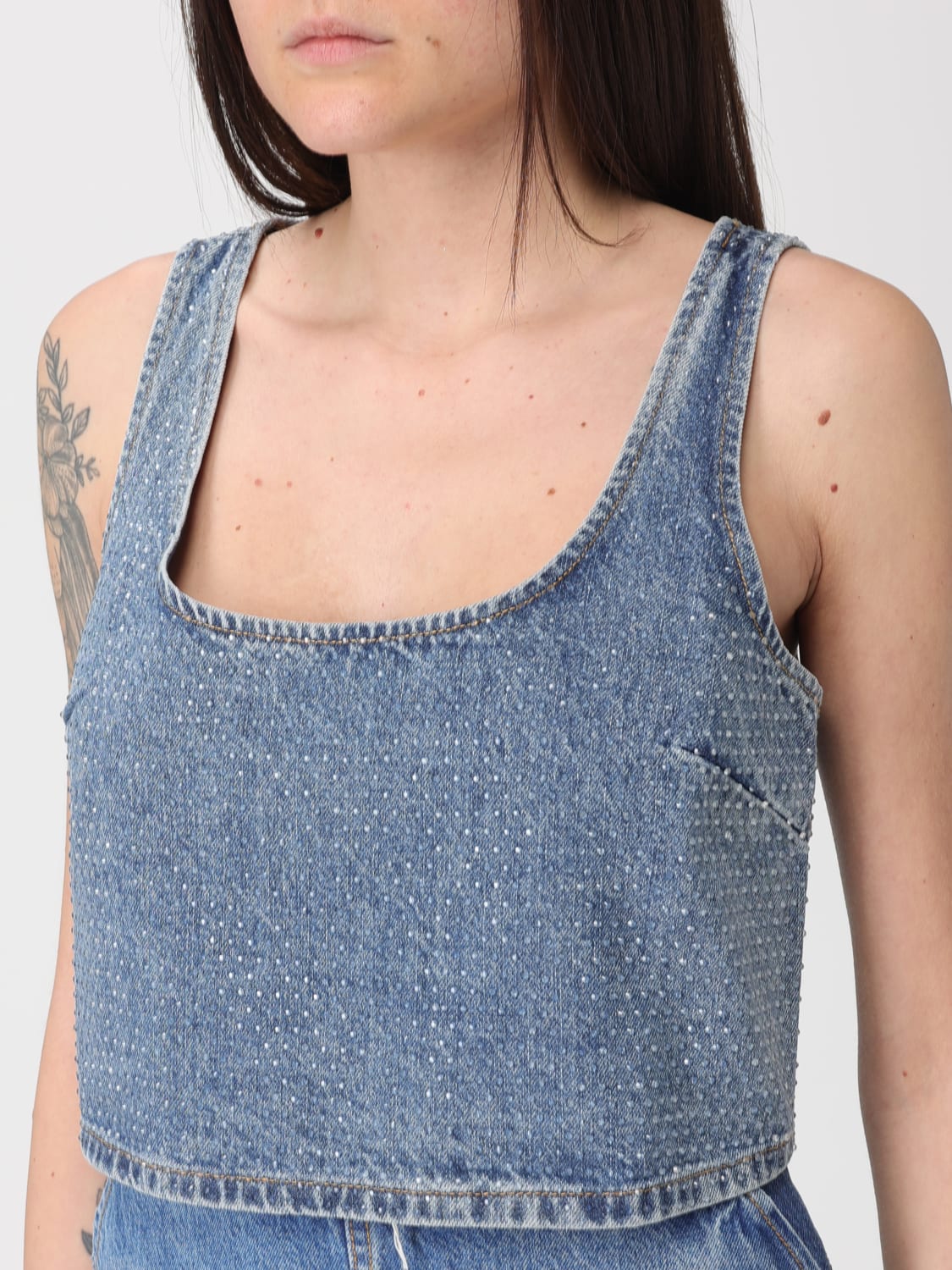 SELF-PORTRAIT TOP: Top mujer Self-portrait, Azul Oscuro - Img 3