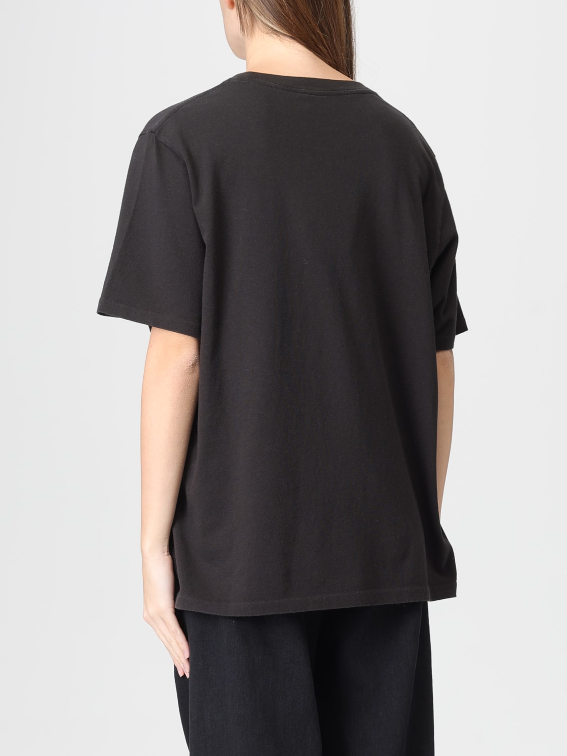 CHLOÉ T-SHIRTS: T-shirts in cotone con stampa Fenicottero Chloé, Nero - Img 3