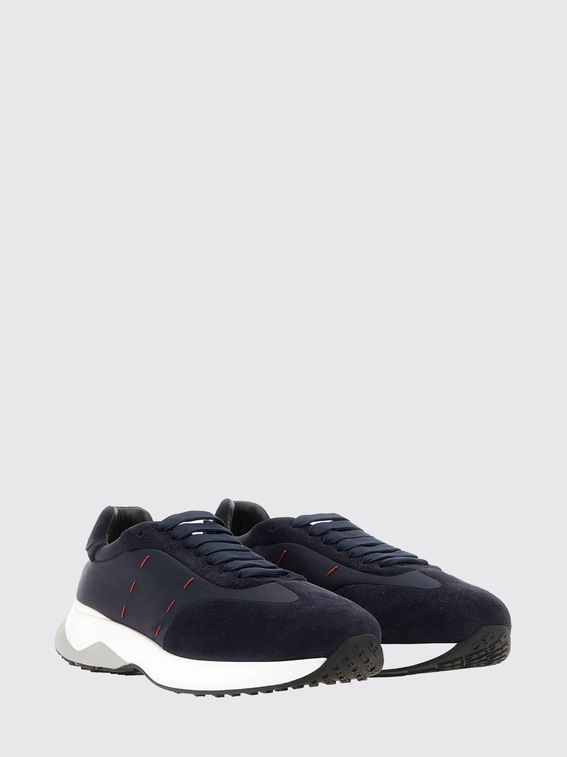 KITON SNEAKERS: Sneakers Kiton in camoscio , Blue - Img 2
