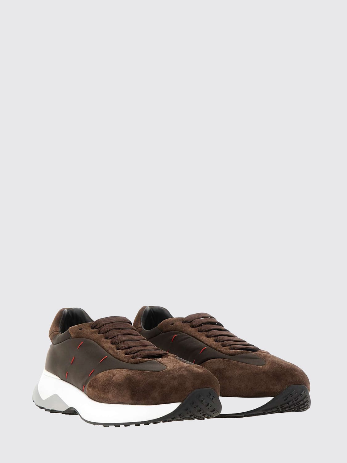 KITON SNEAKERS: Sneakers Kiton in camoscio , Marrone - Img 2