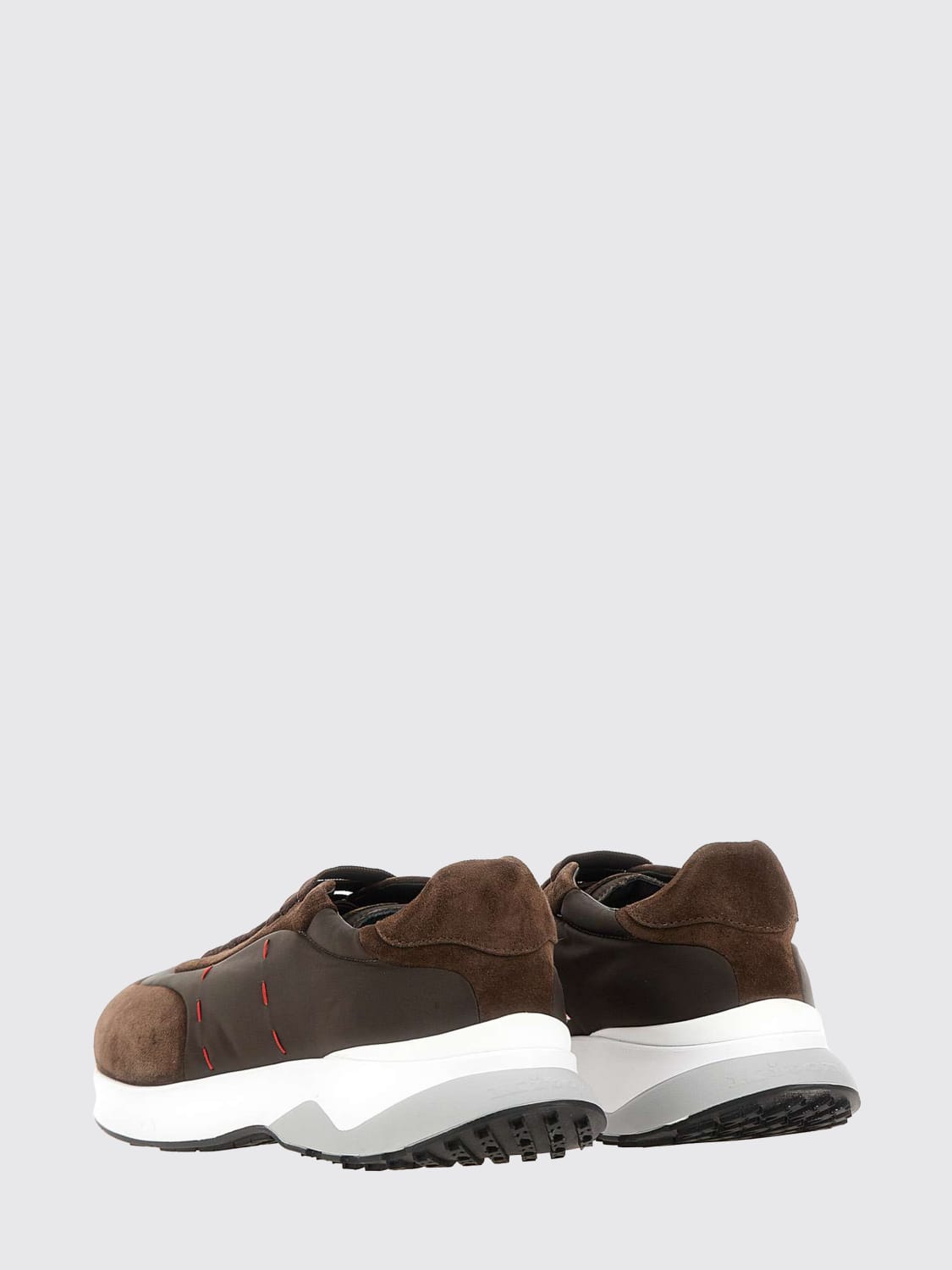KITON SNEAKERS: Sneakers Kiton in camoscio , Marrone - Img 3