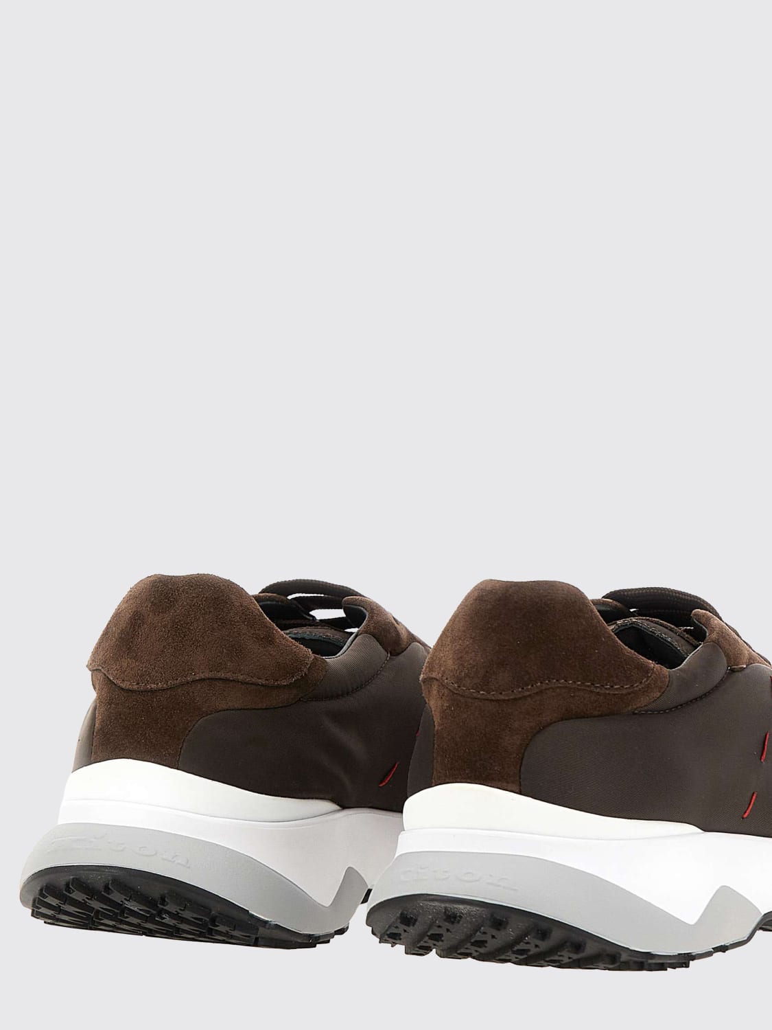 KITON SNEAKERS: Sneakers Kiton in camoscio , Marrone - Img 4