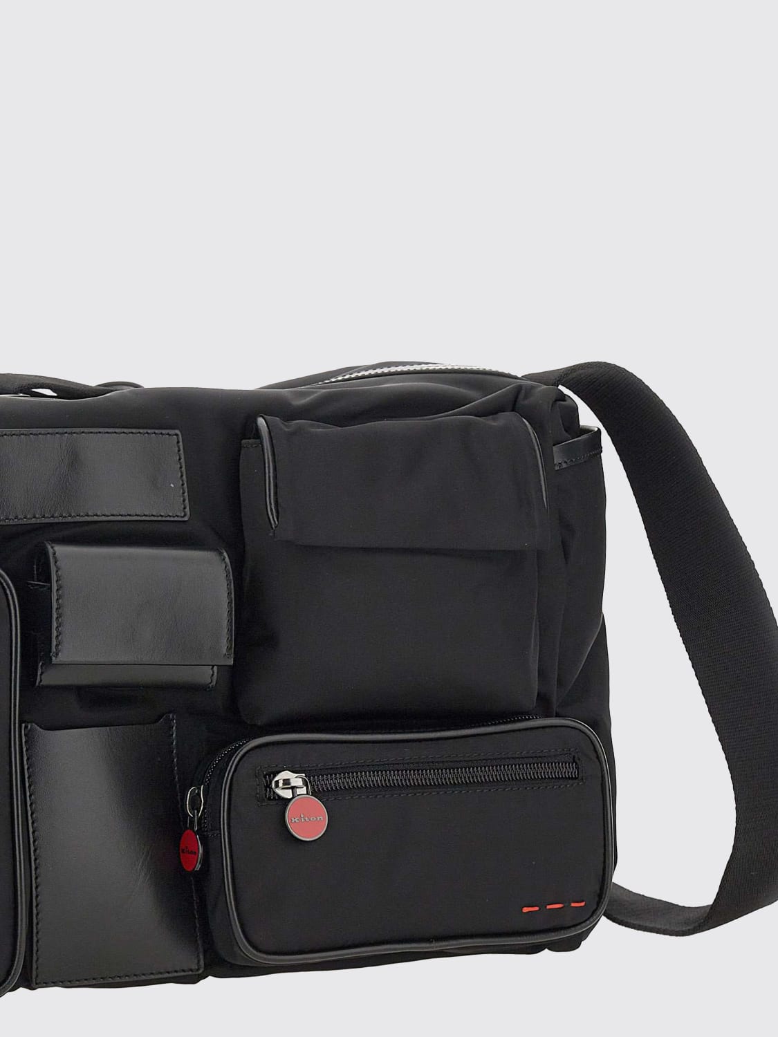 KITON BORSA: Borsa a tracolla in tessuto tecnico Kiton, Nero - Img 3