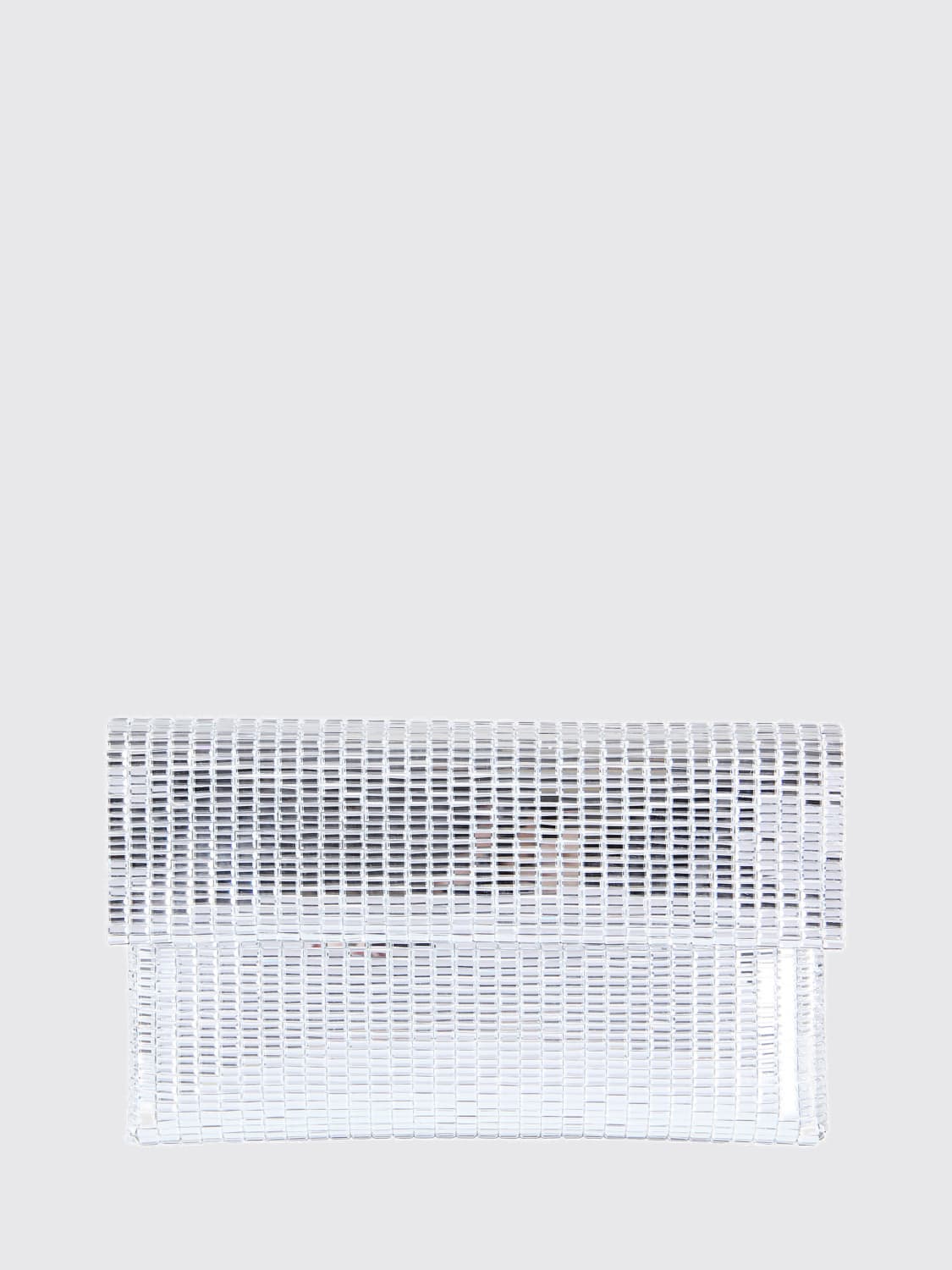 TWENTY FOURHAITCH BORSA MINI: Clutch Vega Pixel Twenty Fourhaitch in baguette di stras, Argento - Img 1