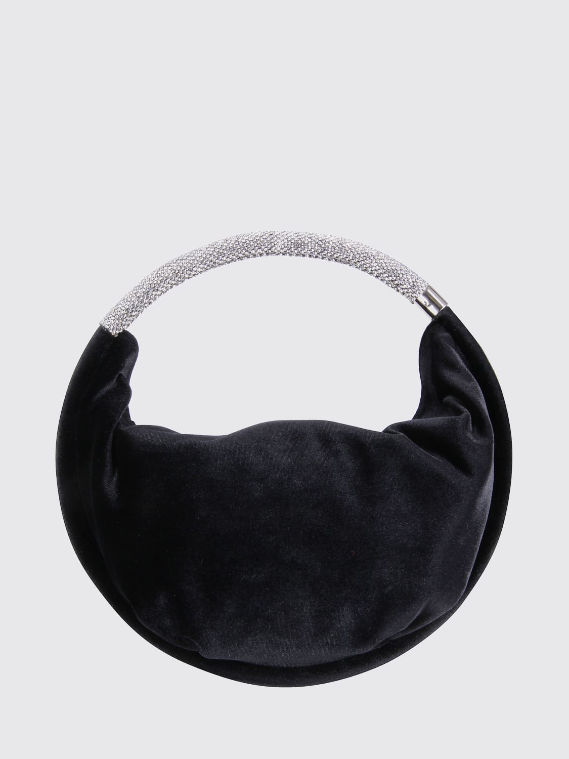 TWENTY FOURHAITCH BORSA A MANO: Borsa Mercury Twenty Fourhaitch in velluto con manico gioiello , Nero - Img 2