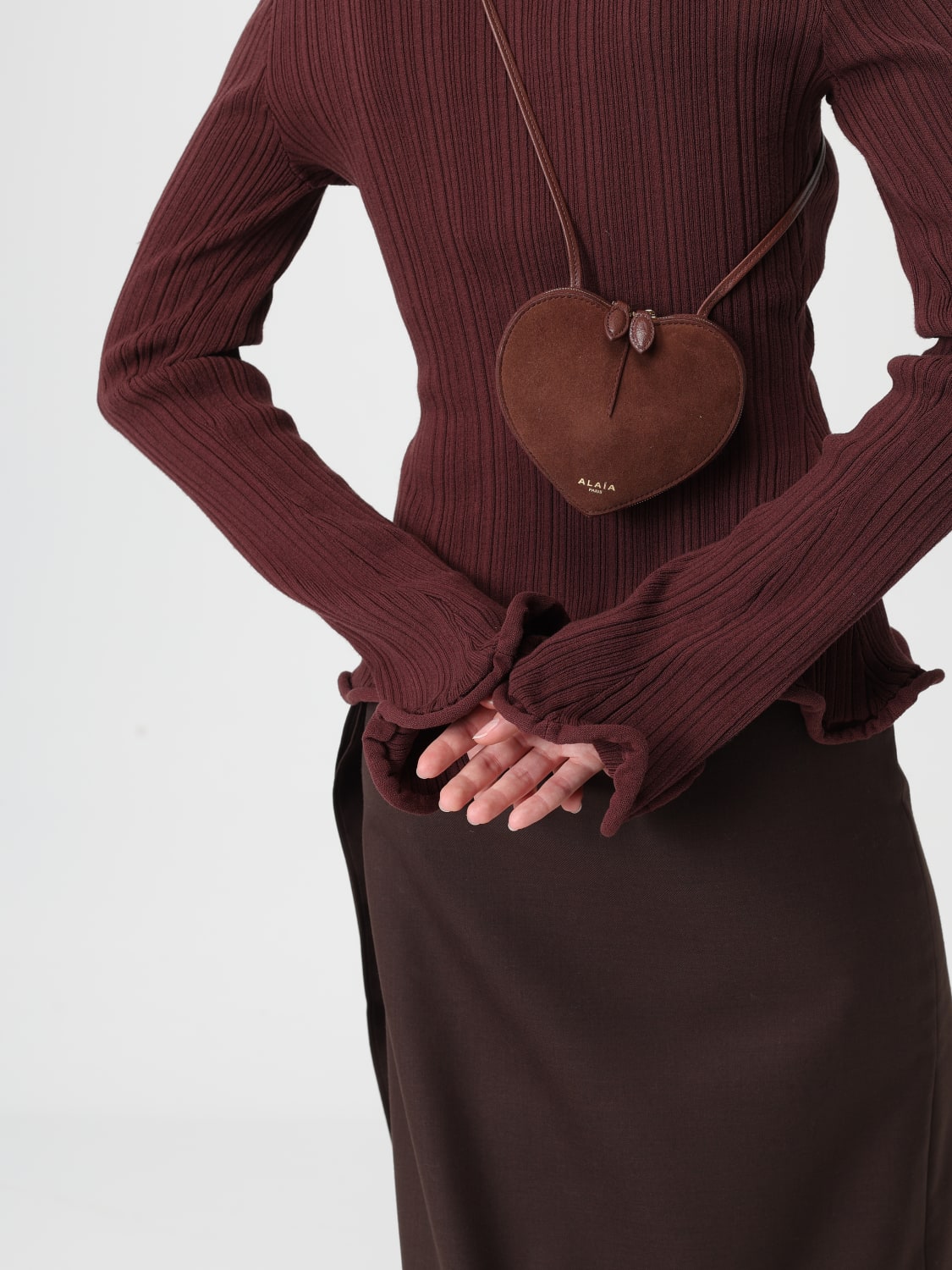 ALAÏA SHOULDER BAG: Shoulder bag woman AlaÏa, Brown - Img 2