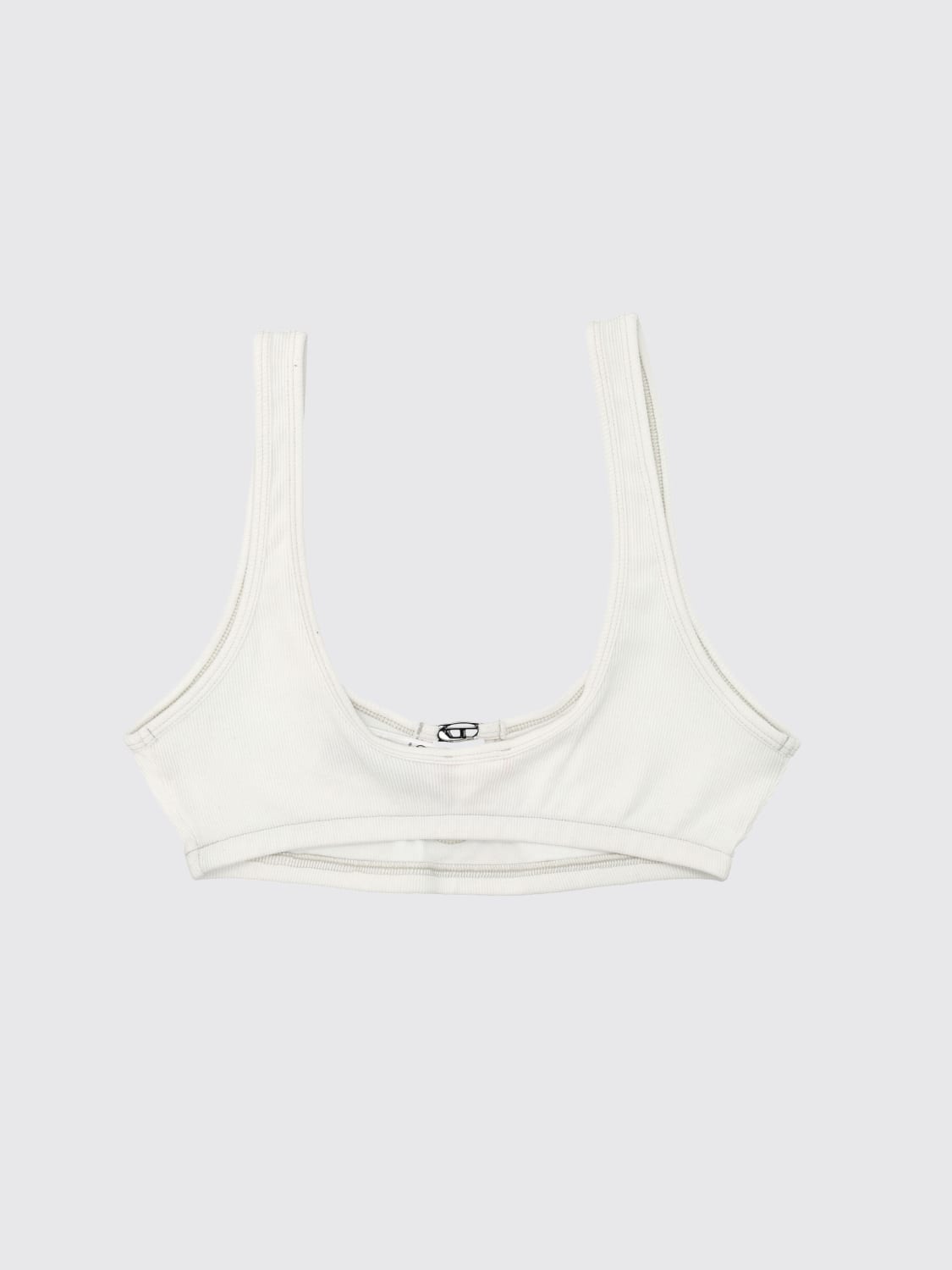 DIESEL INTIMO: Reggiseno in cotone con logo florence-dnm Diesel, Bianco - Img 2