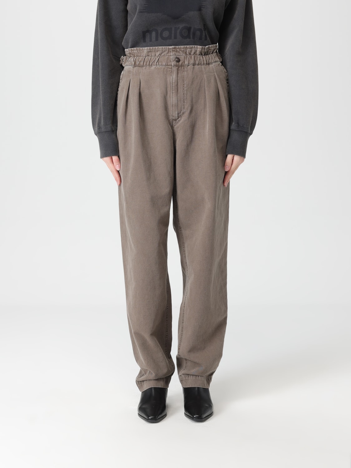 ISABEL MARANT ETOILE 裤子: 裤子 女士 Isabel Marant Etoile, 棕色 - Img 1