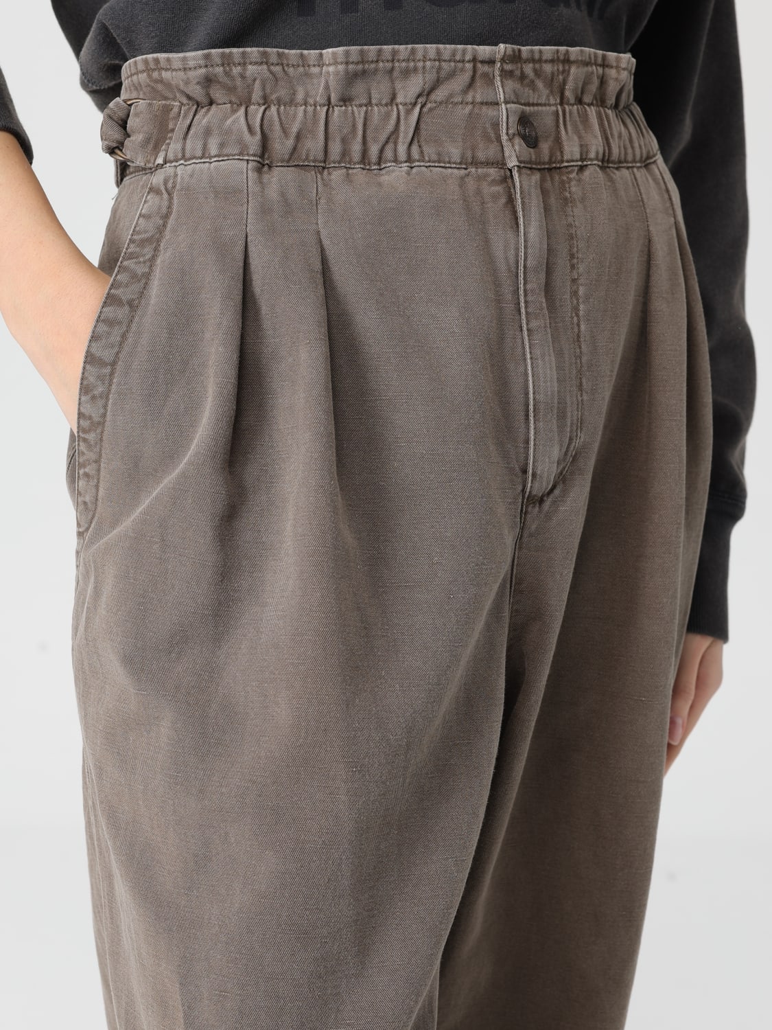 ISABEL MARANT ETOILE 裤子: 裤子 女士 Isabel Marant Etoile, 棕色 - Img 3