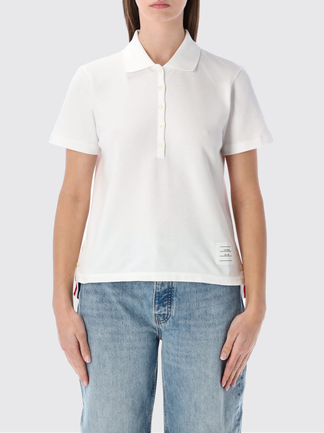 THOM BROWNE POLO SHIRT: T-shirt woman Thom Browne, White - Img 1