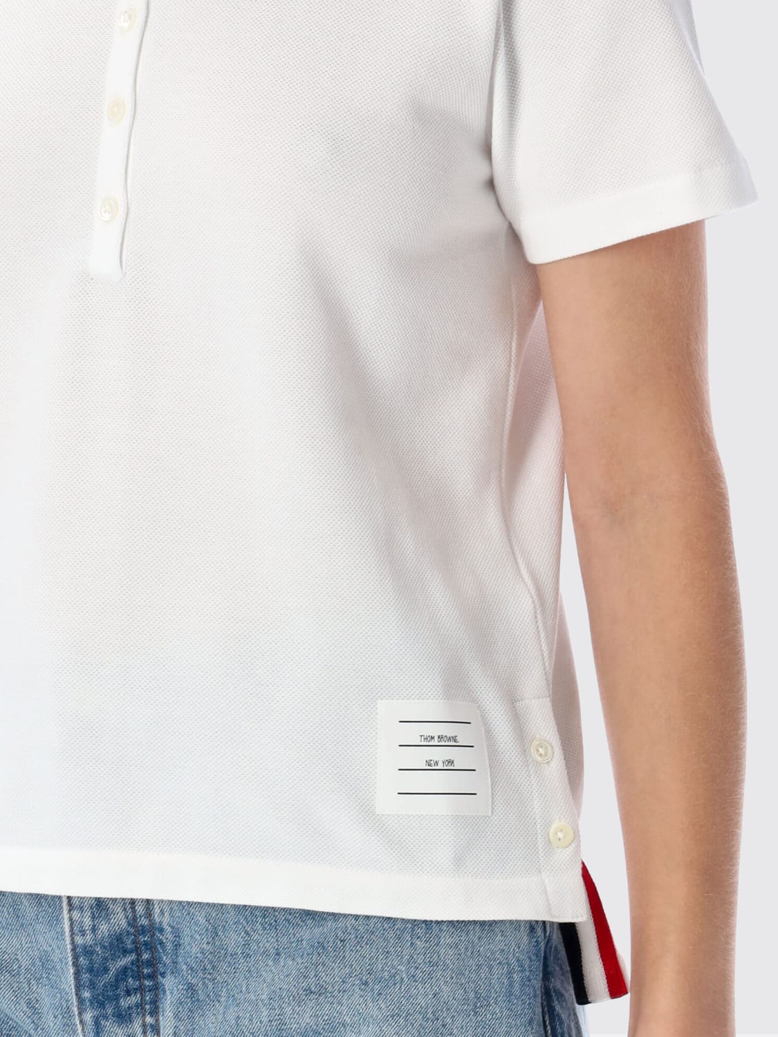 THOM BROWNE POLO SHIRT: T-shirt woman Thom Browne, White - Img 3