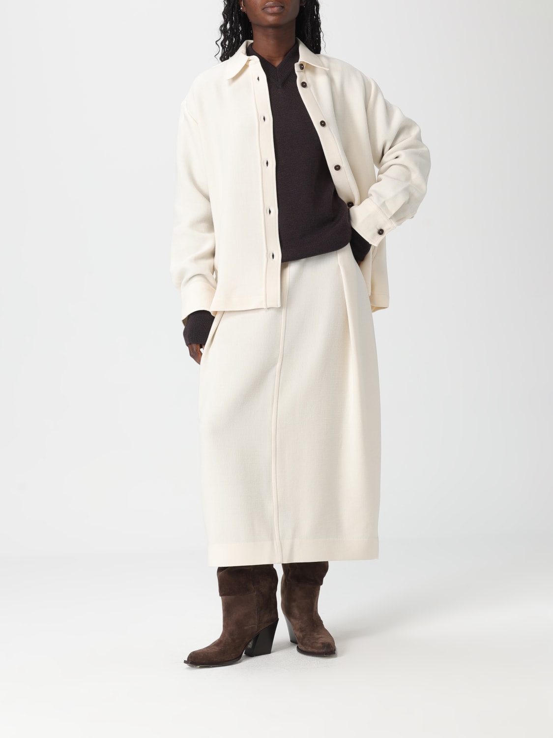 STUDIO NICHOLSON JUPE: Jupe femme Studio Nicholson, Jaune Crème - Img 2