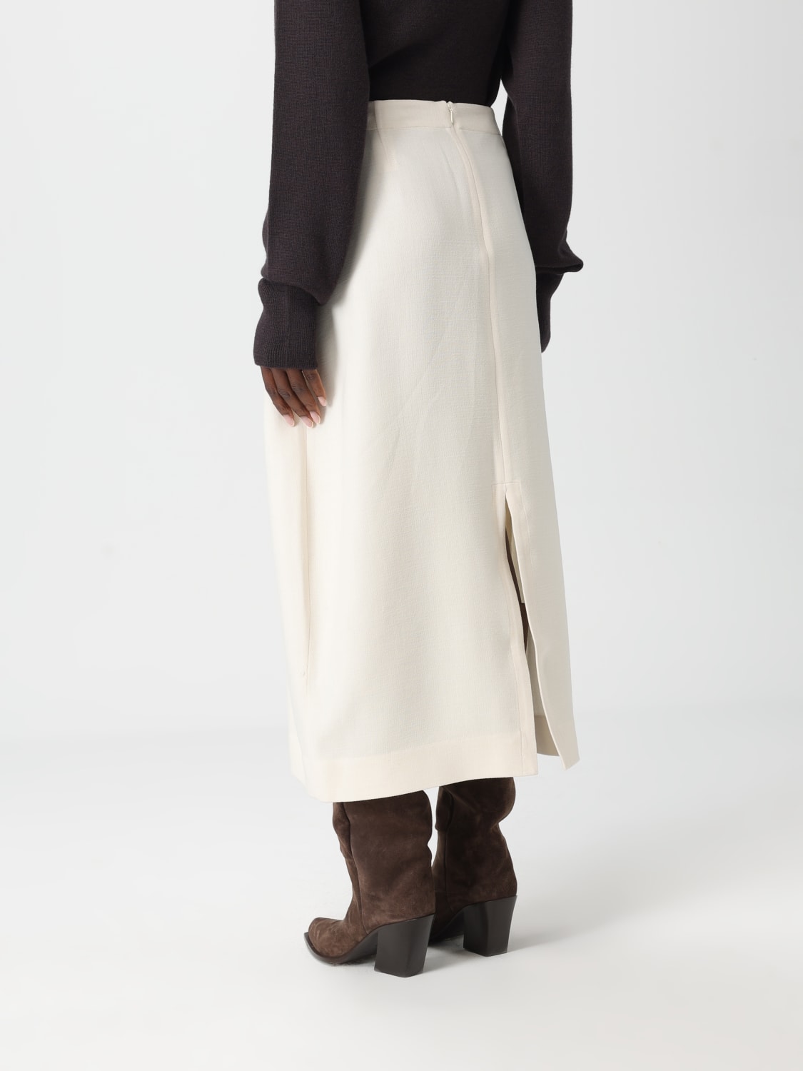 STUDIO NICHOLSON JUPE: Jupe femme Studio Nicholson, Jaune Crème - Img 3