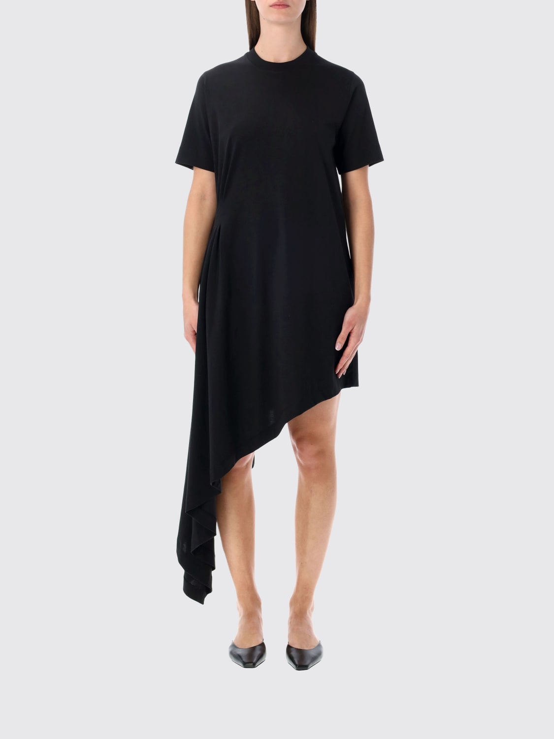 LOU LOU STUDIO ABITO: Abito asimmetrico Lou Lou Studio in cotone , Nero - Img 1