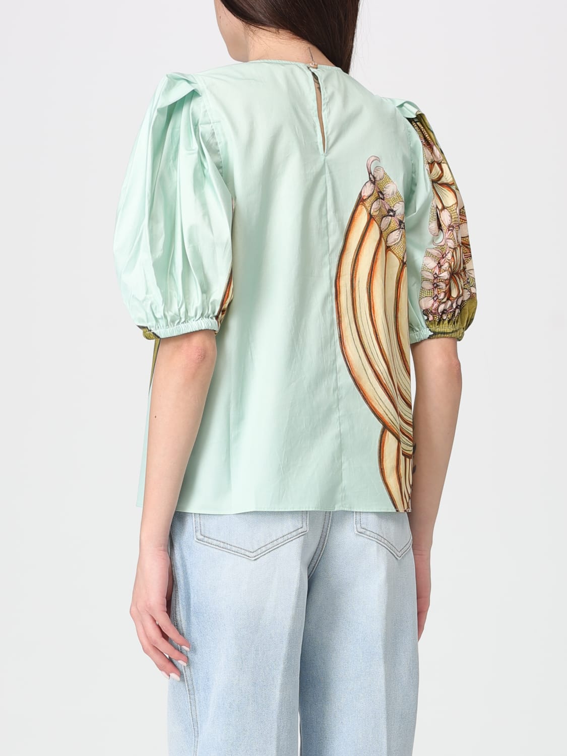 ULLA JOHNSON TOP: Blusa stampata Ravena Ulla Johnson in raso, Fantasia - Img 2