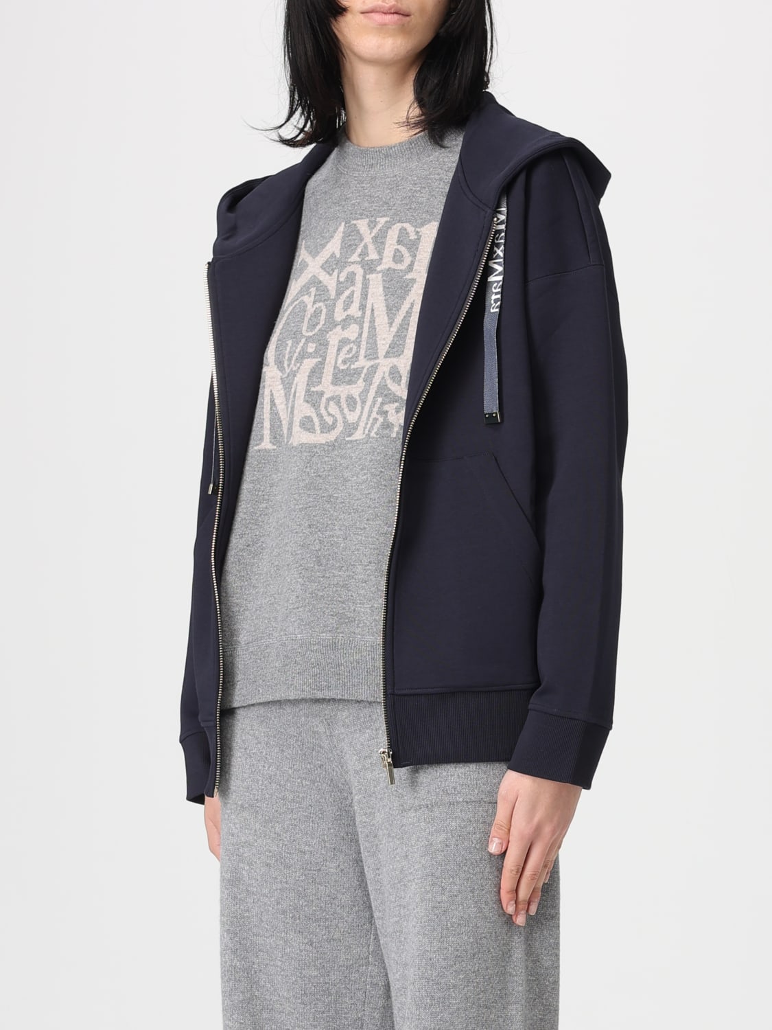 'S MAX MARA SWEAT-SHIRT: Pull femme 's Max Mara, Bleu - Img 3