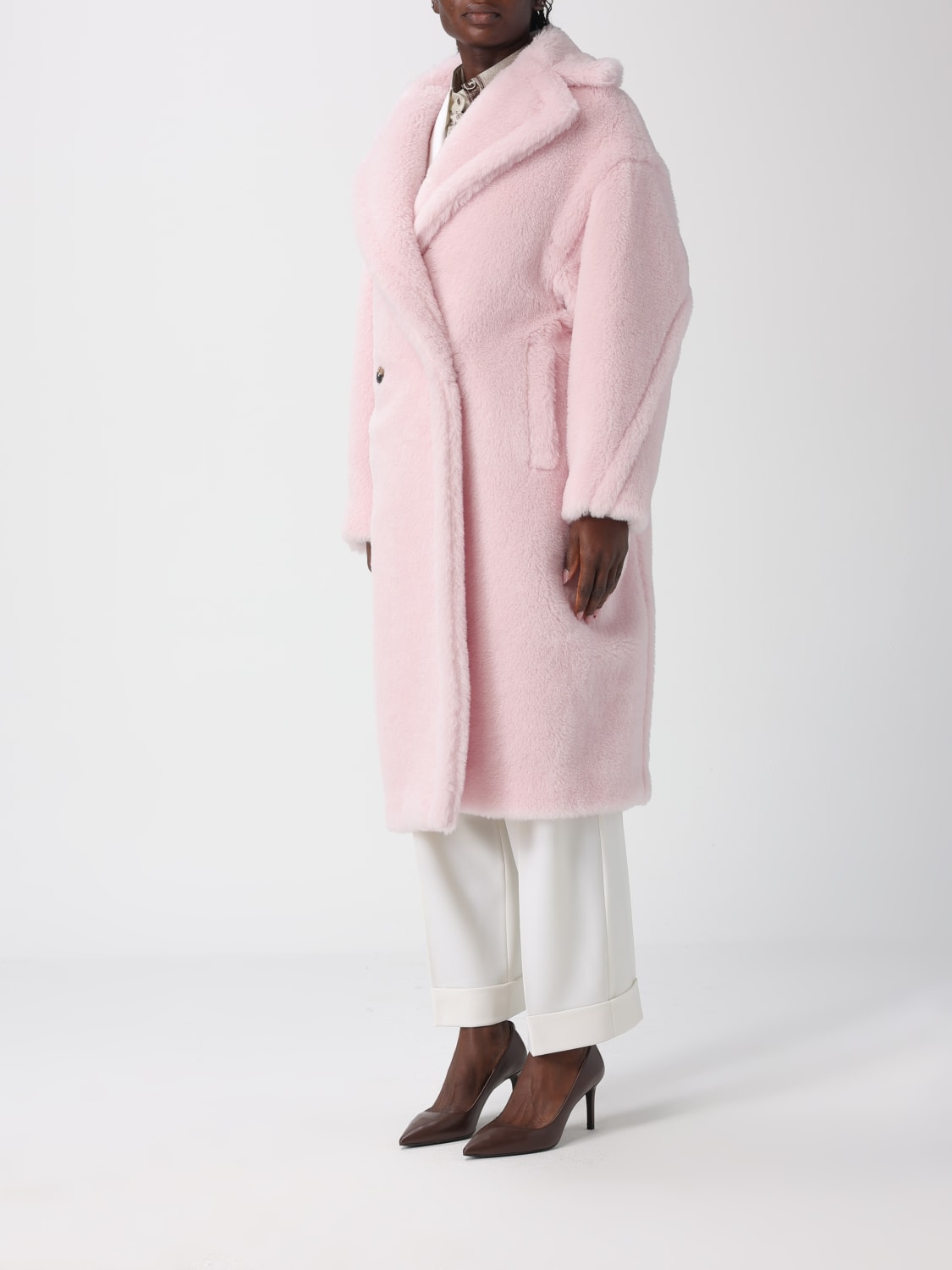 MAX MARA ABRIGO DE PIEL: Americana mujer Max Mara, Rosa - Img 4