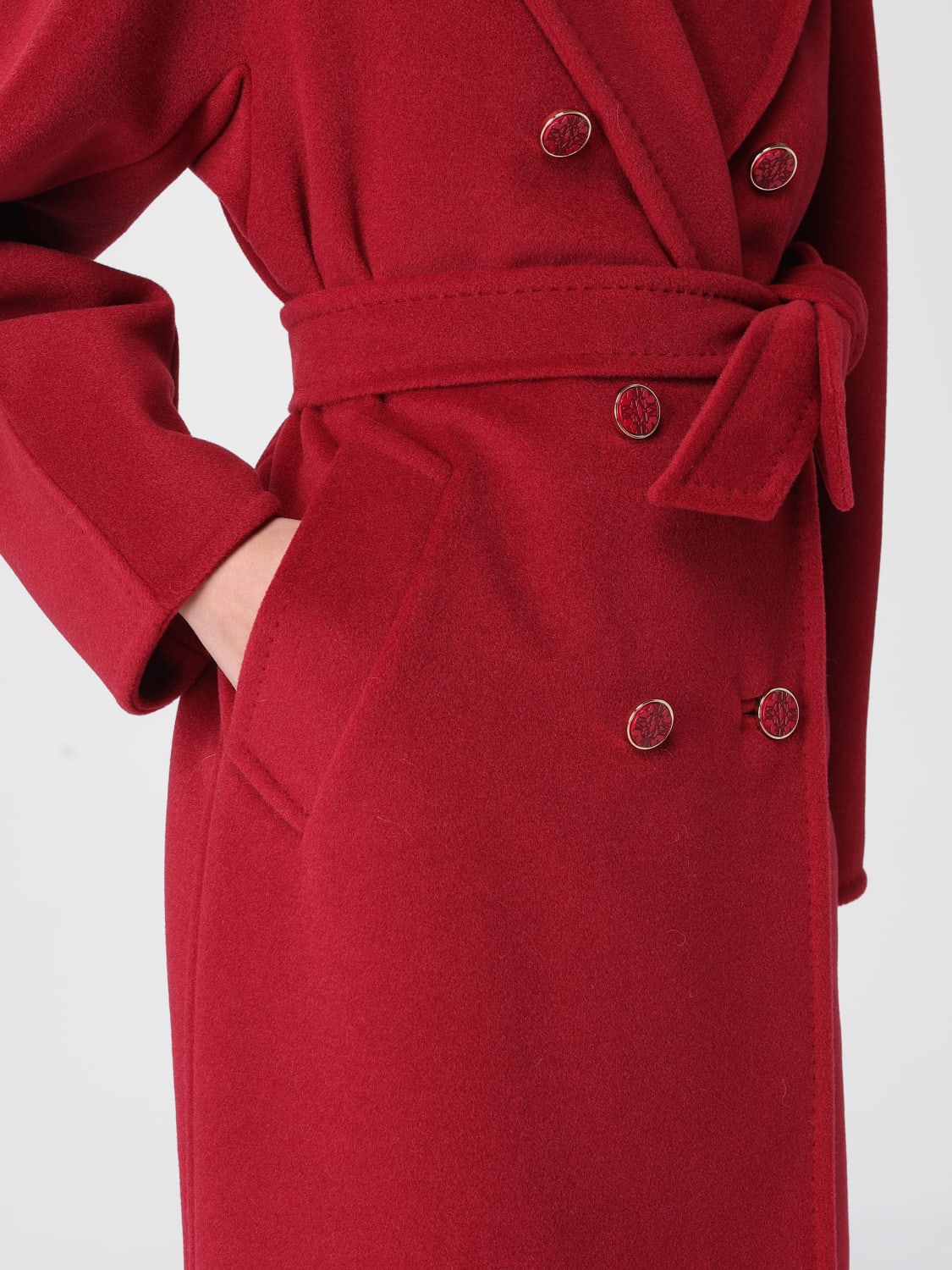 MAX MARA COAT: Max Mara wool and cashmere double breasted coat, Red - Img 5