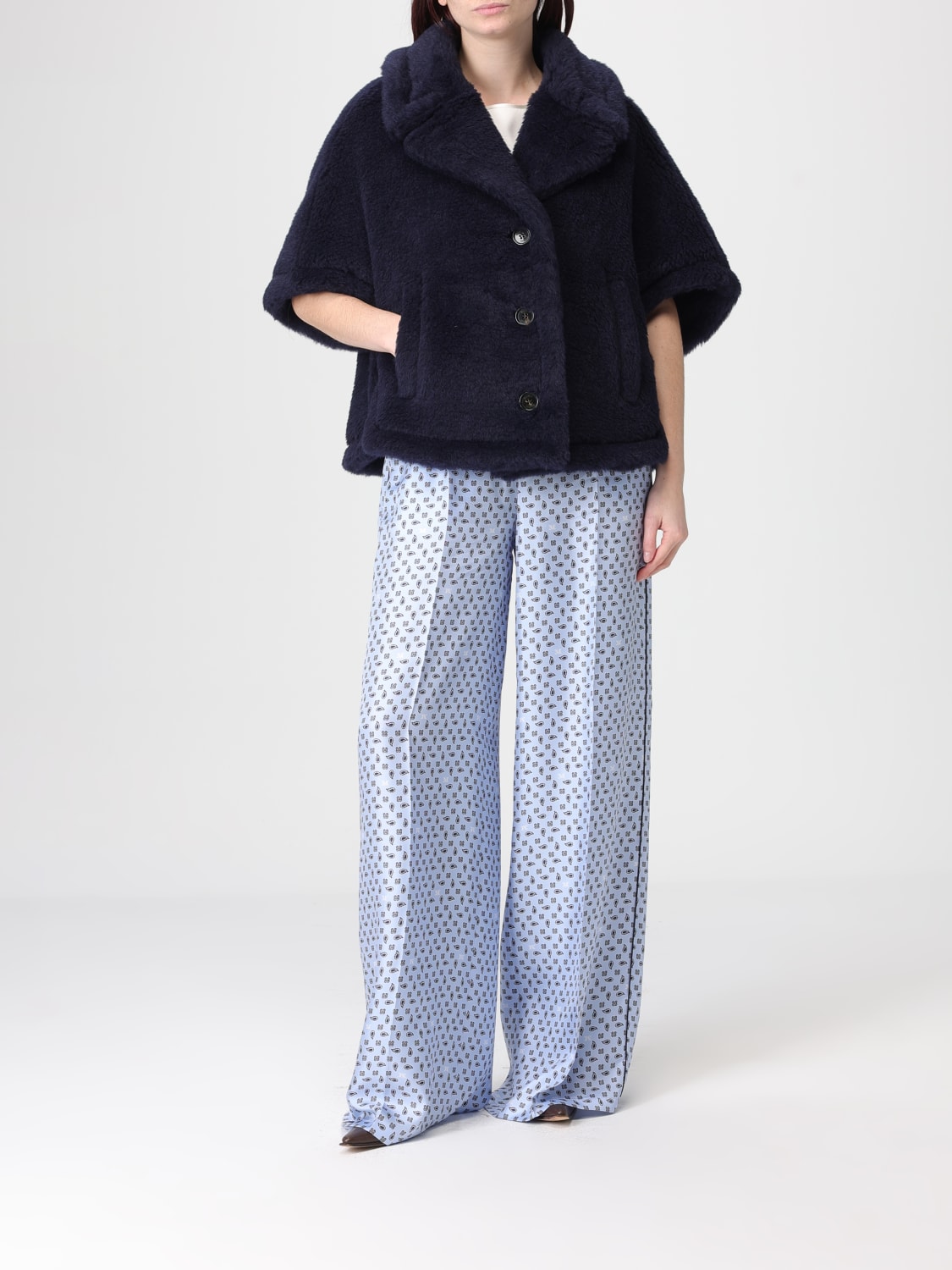 MAX MARA PELLICCIA: Cappotto teddy Max Mara in pelliccia , Blue - Img 2