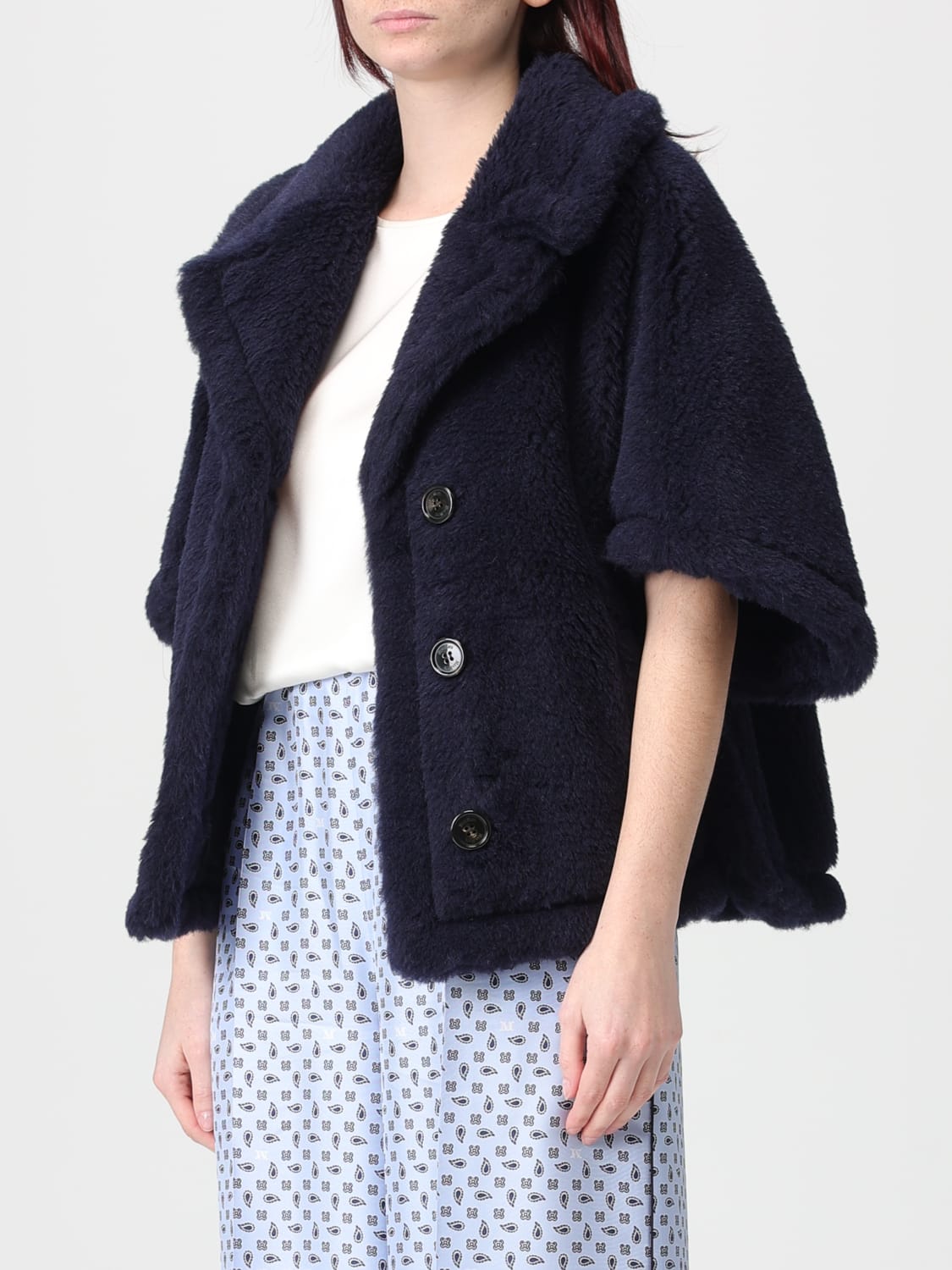 MAX MARA PELLICCIA: Cappotto teddy Max Mara in pelliccia , Blue - Img 4