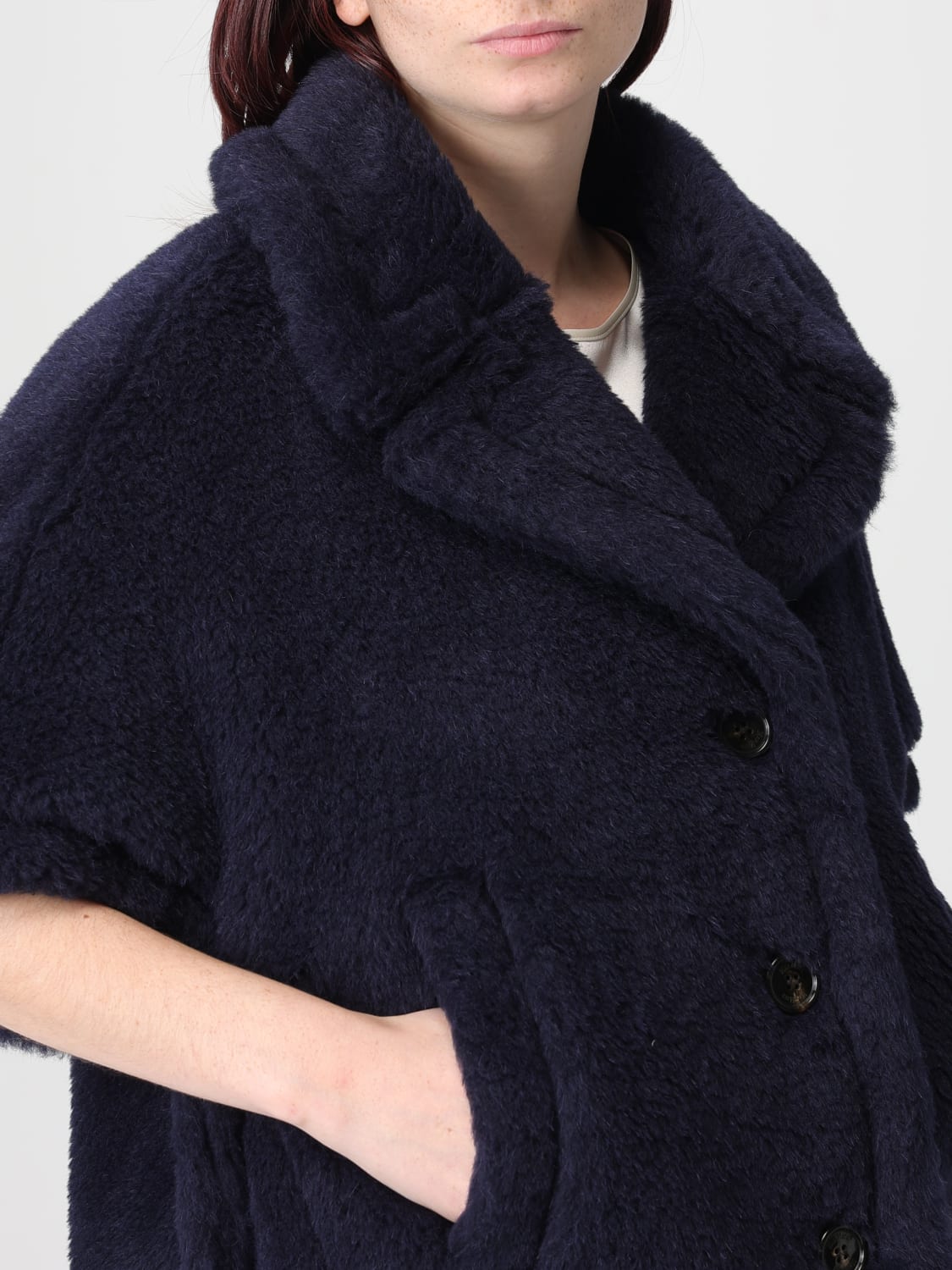 MAX MARA PELLICCIA: Cappotto teddy Max Mara in pelliccia , Blue - Img 5
