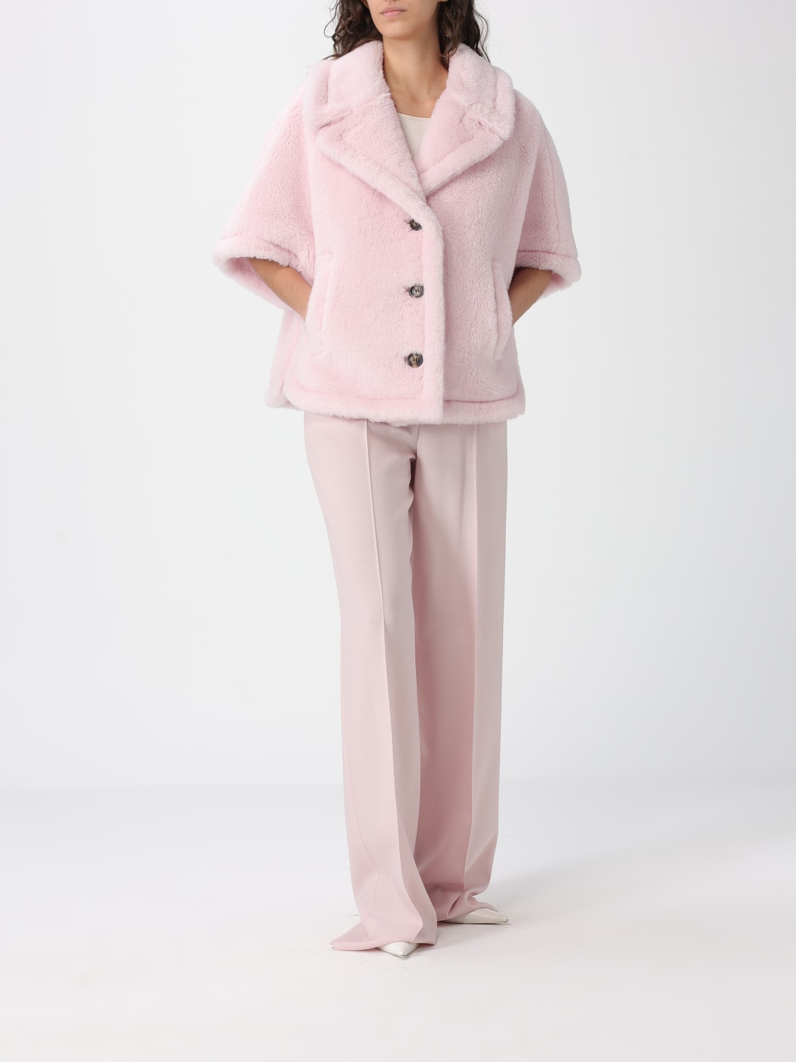 MAX MARA PELLICCIA: Cappotto teddy Max Mara in pelliccia , Rosa - Img 2