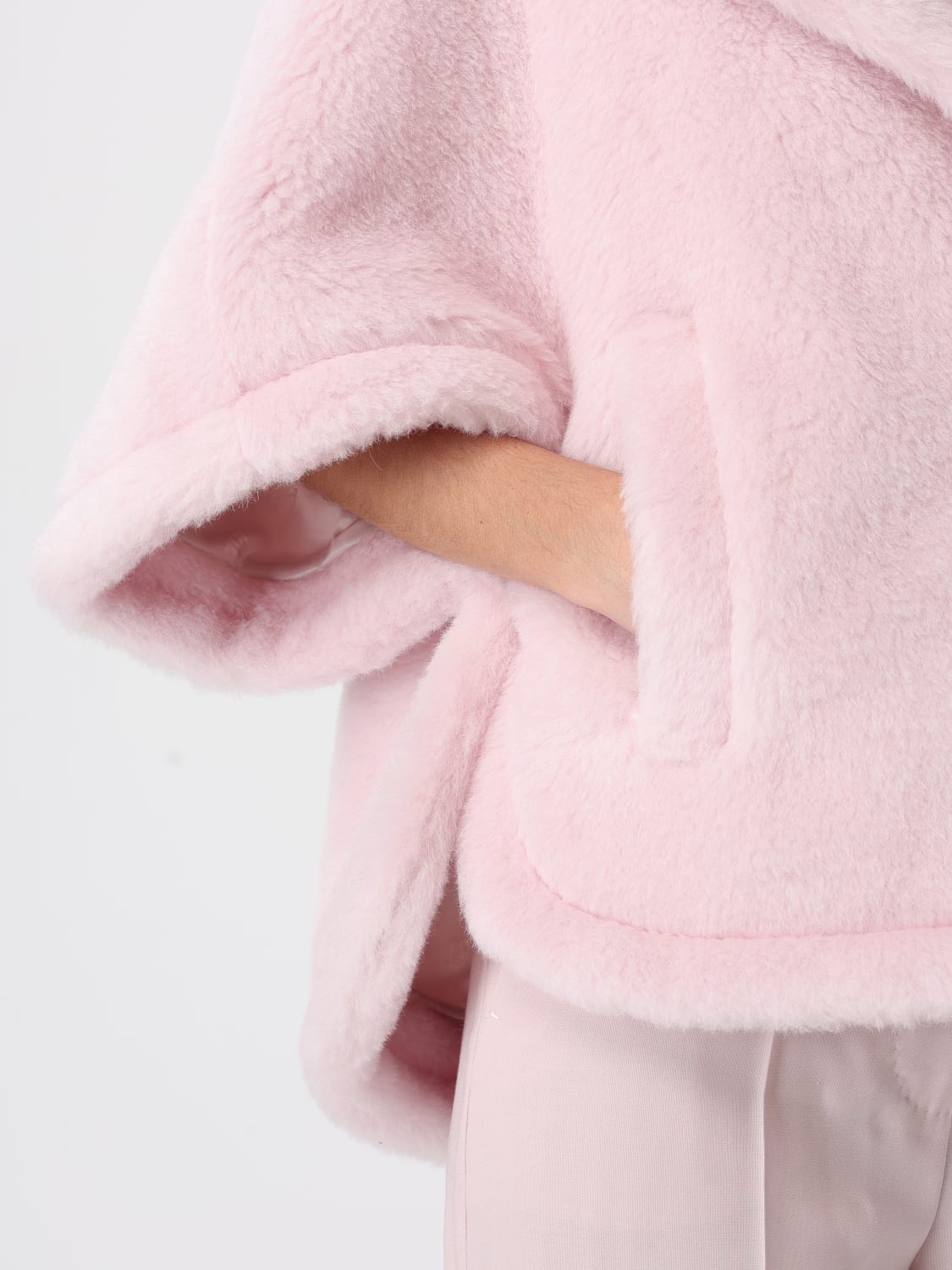 MAX MARA PELLICCIA: Cappotto teddy Max Mara in pelliccia , Rosa - Img 5