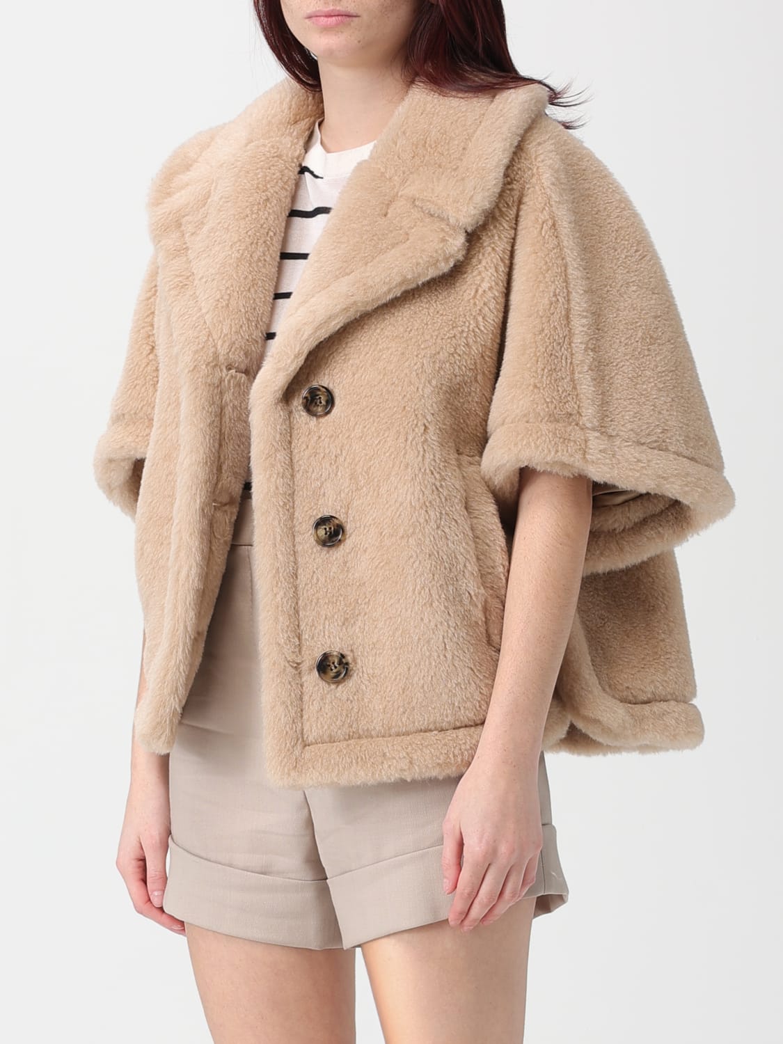 MAX MARA FUR COAT: Jacket woman Max Mara, Sand - Img 4