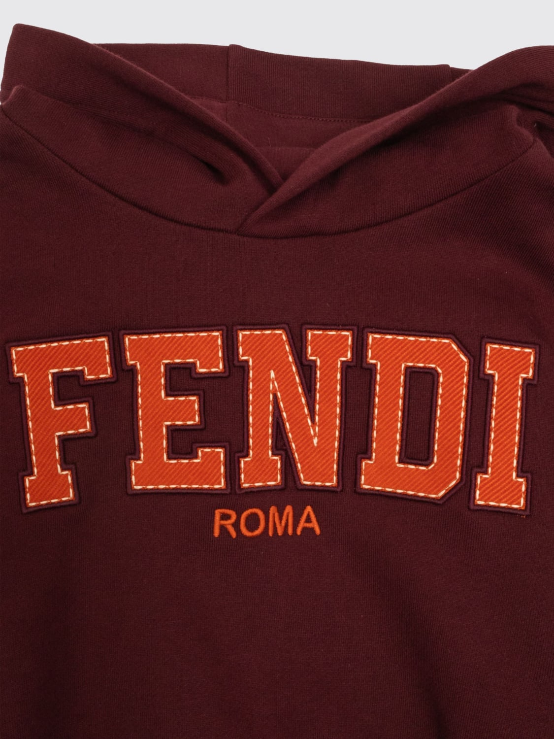 FENDI 毛衣: 毛衣 儿童 Fendi, 酒红 - Img 3