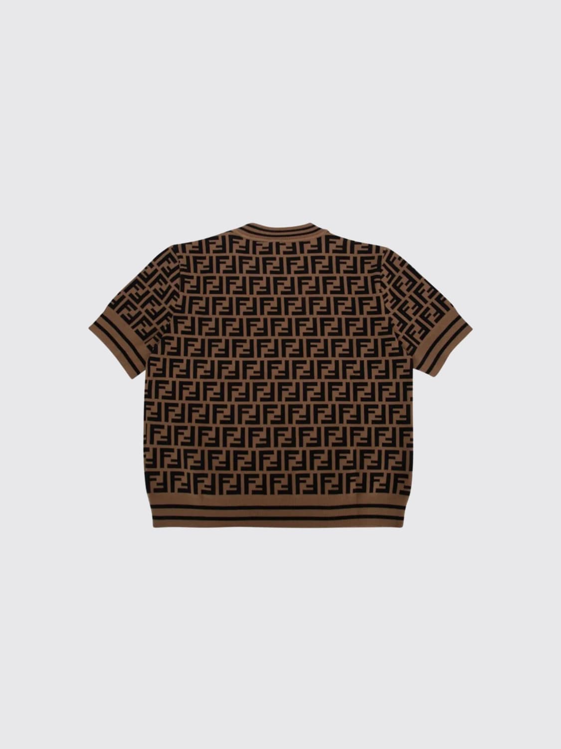 FENDI PULL: T-shirt enfant Fendi, Marron - Img 2