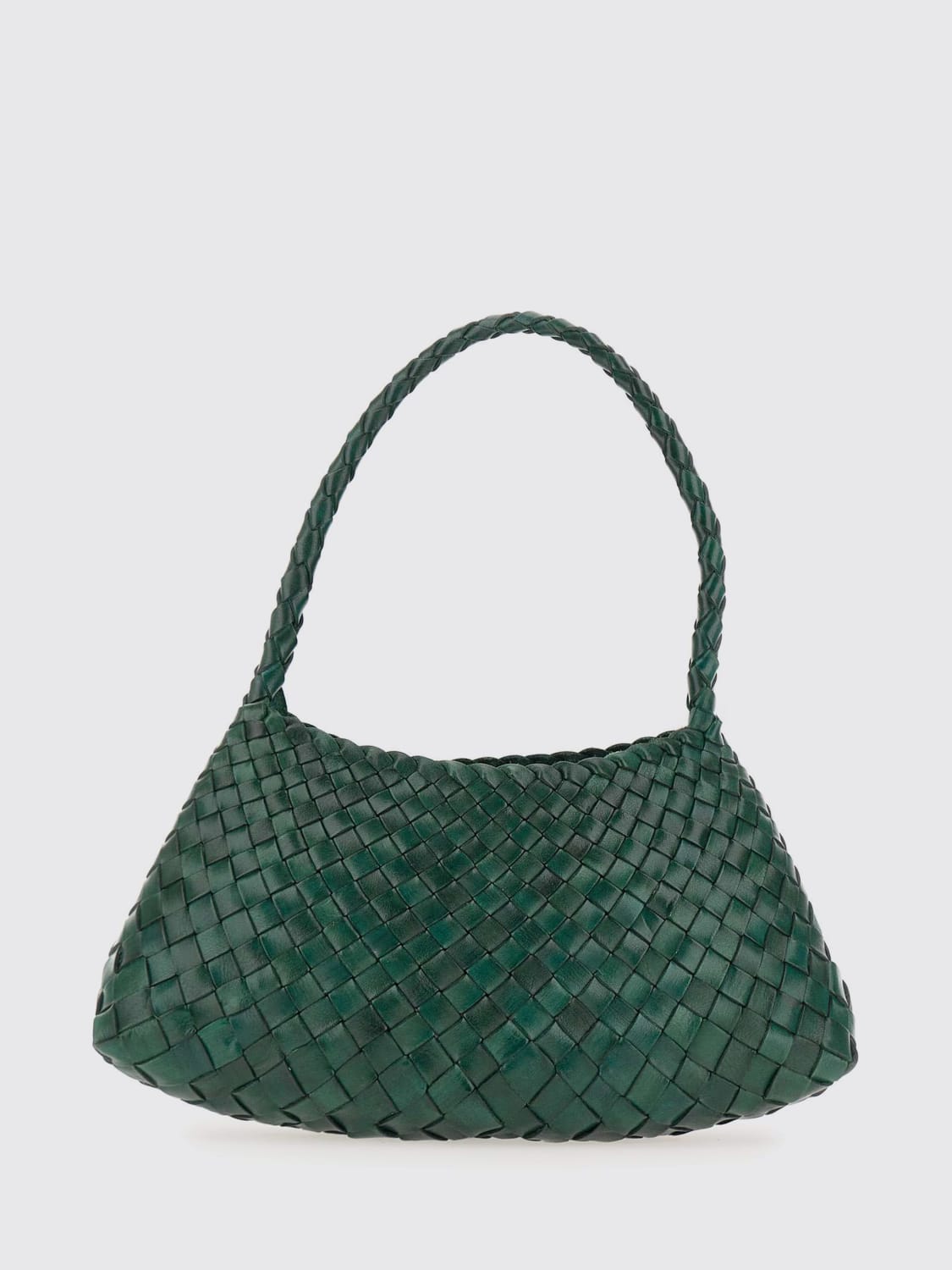 DRAGON DIFFUSION BORSA A SPALLA: Borsa Rosanna Dragon Diffusion in pelle intrecciata , Verde - Img 2