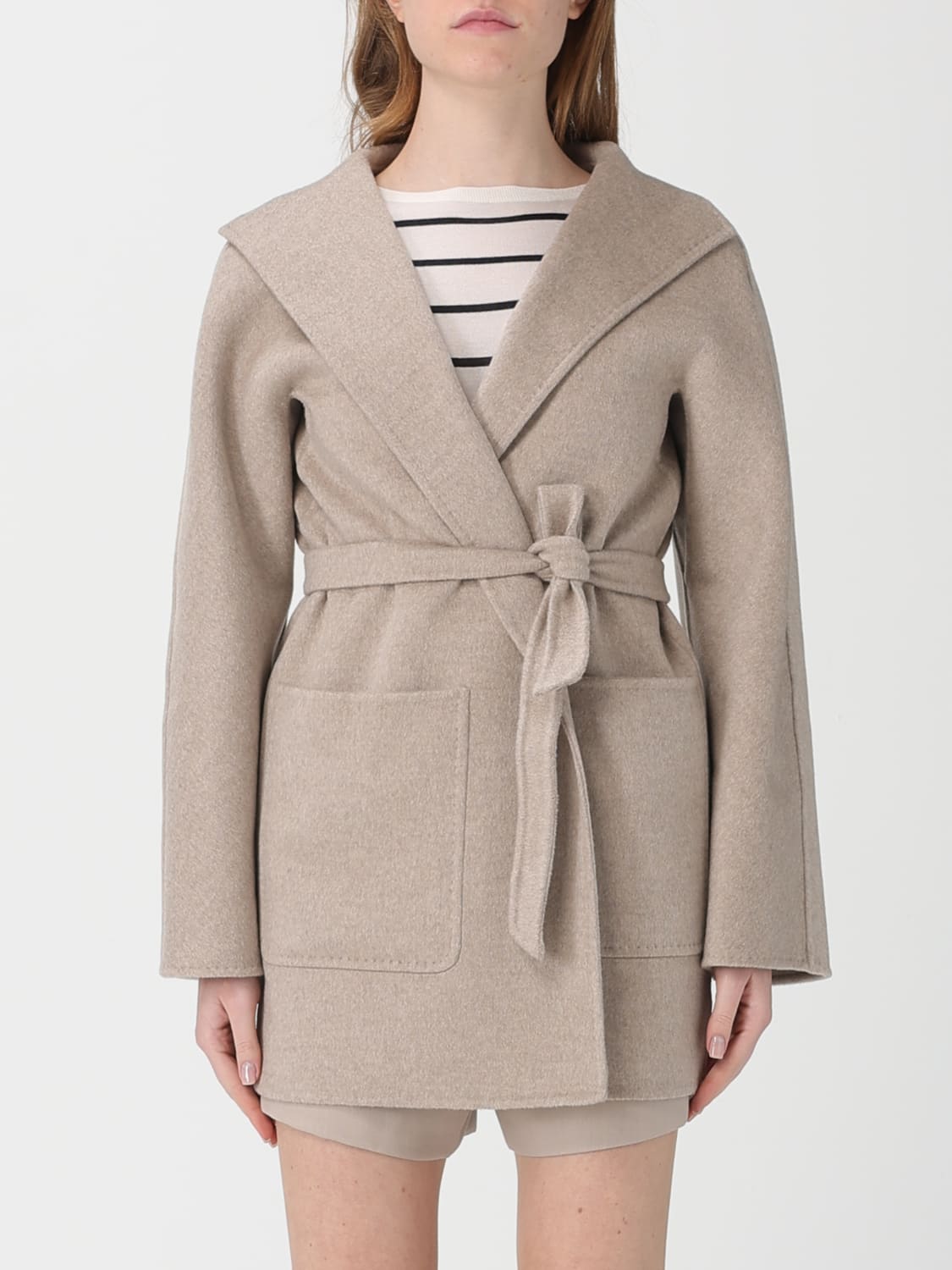 MAX MARA COAT: Coat woman Max Mara, Beige - Img 1