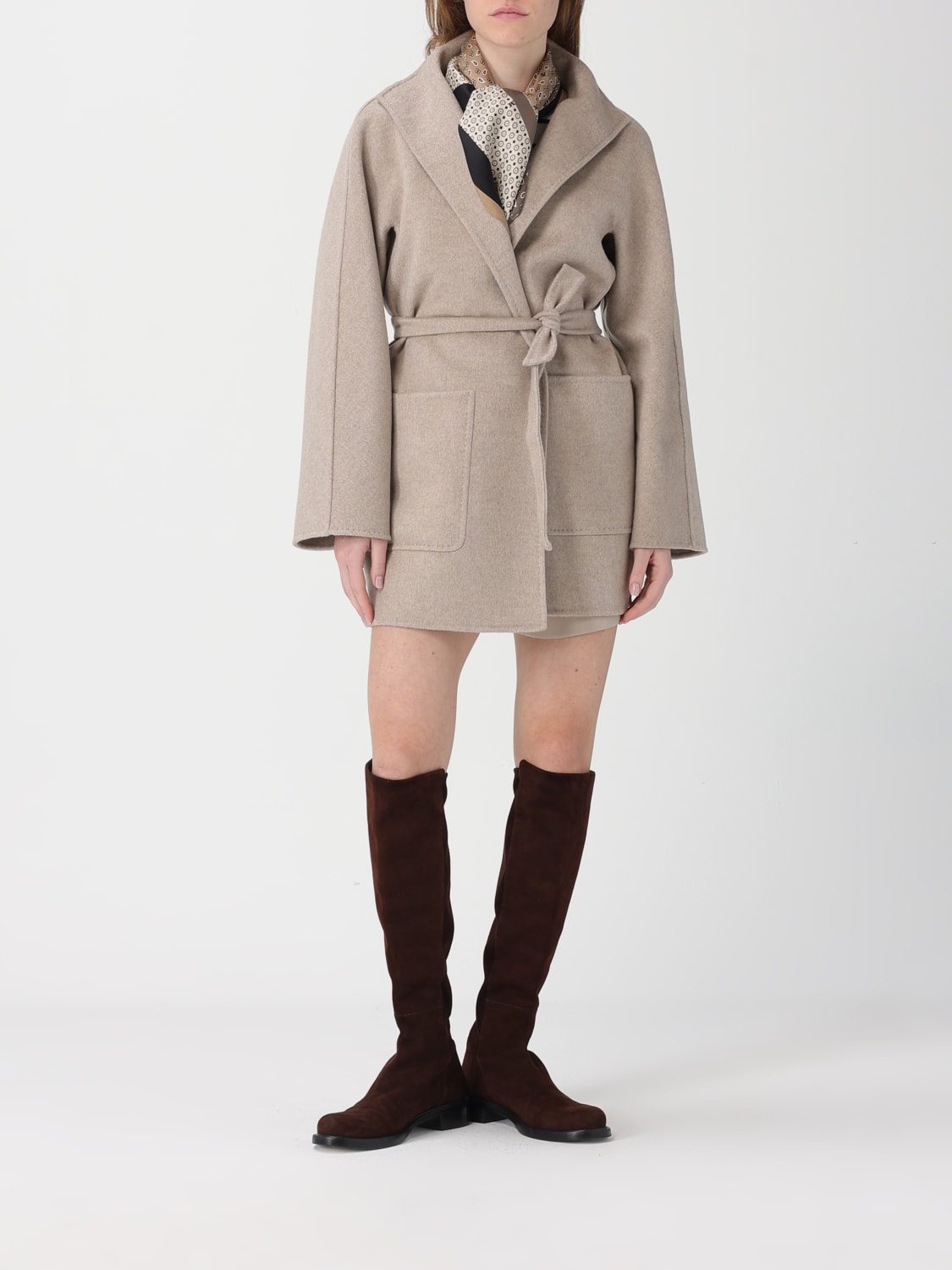 MAX MARA COAT: Coat woman Max Mara, Beige - Img 2