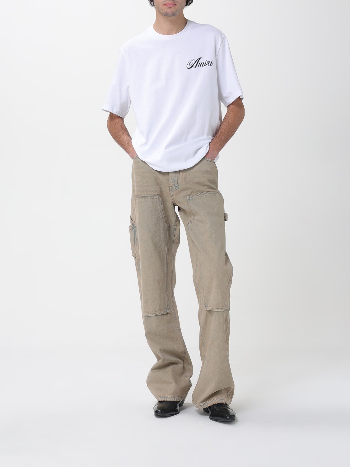 AMIRI 牛仔裤: 牛仔裤 男士 Amiri, 米色 - Img 2