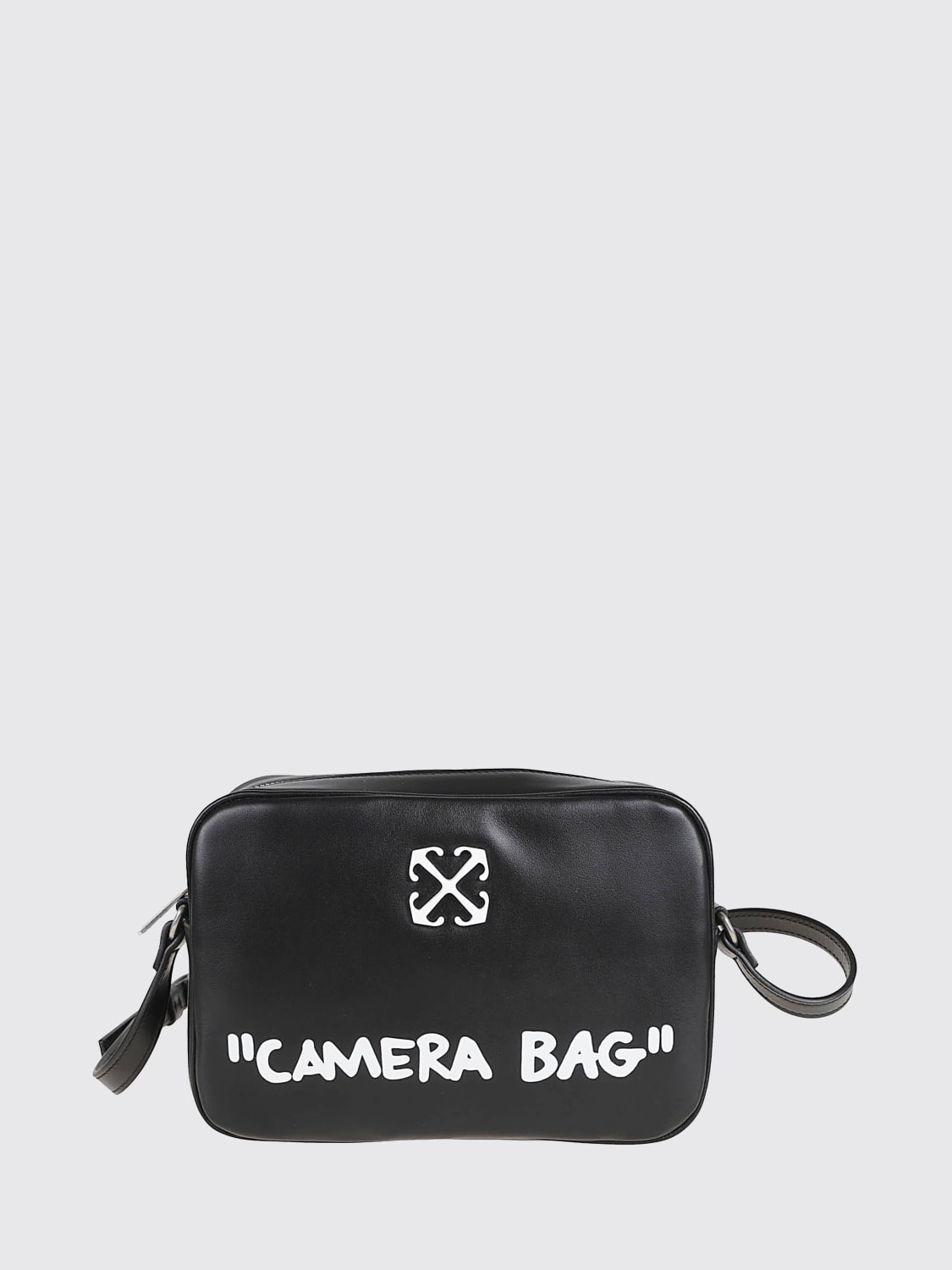 OFF-WHITE BORSA MINI: Borsa Jitney Camera Bag Off-White in pelle , Nero - Img 1