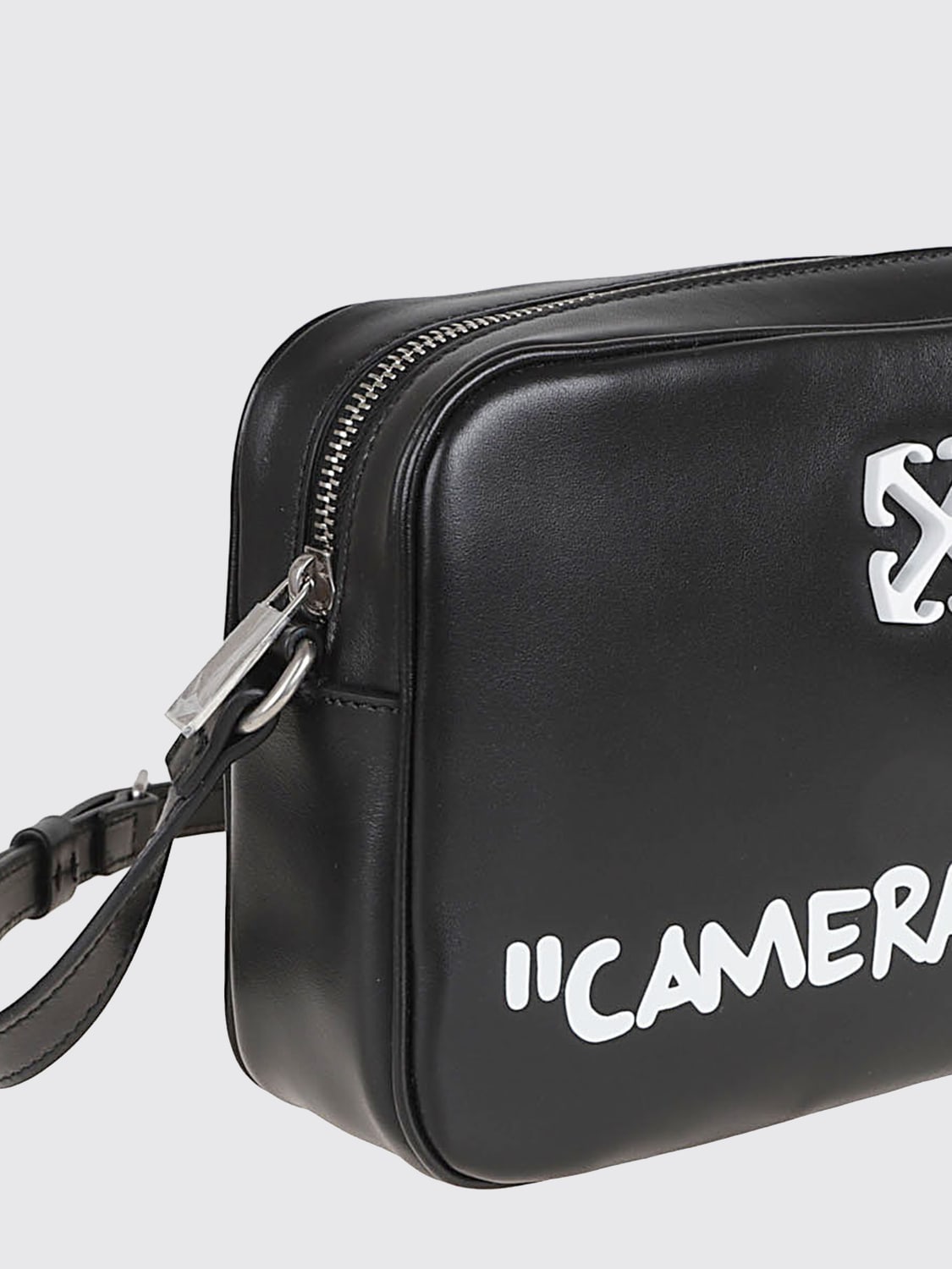 OFF-WHITE BORSA MINI: Borsa Jitney Camera Bag Off-White in pelle , Nero - Img 3