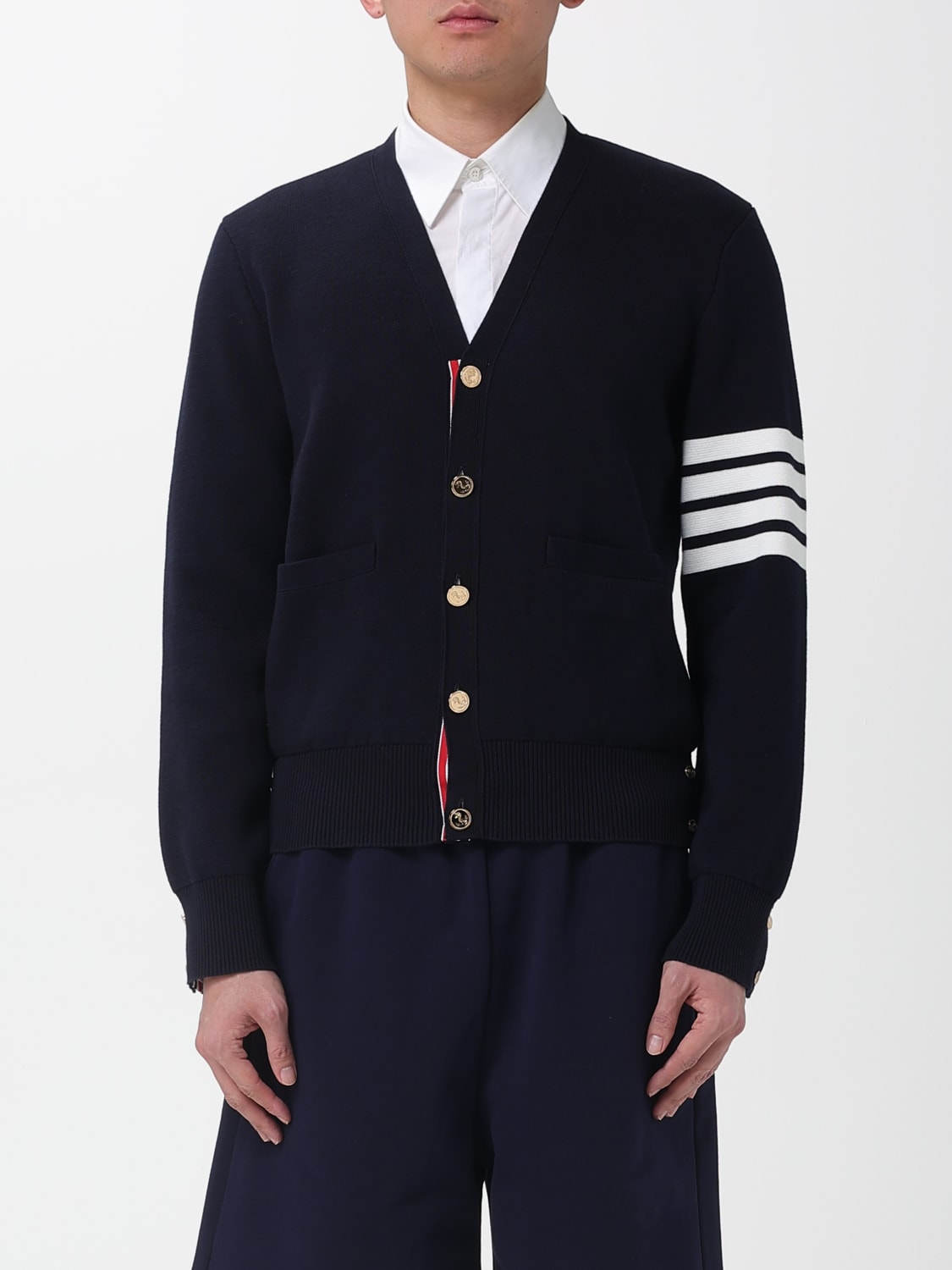 THOM BROWNE CARDIGAN: Cardigan men Thom Browne, Blue - Img 1