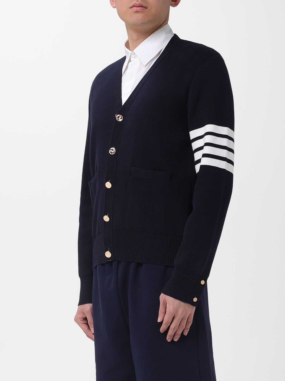 THOM BROWNE CARDIGAN: Cardigan men Thom Browne, Blue - Img 3
