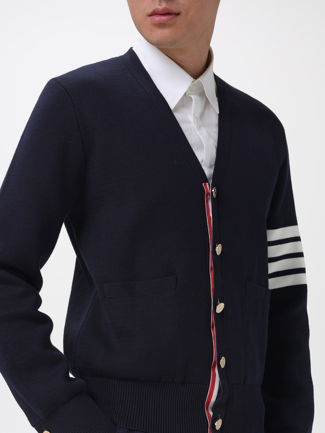 THOM BROWNE CARDIGAN: Cardigan men Thom Browne, Blue - Img 4