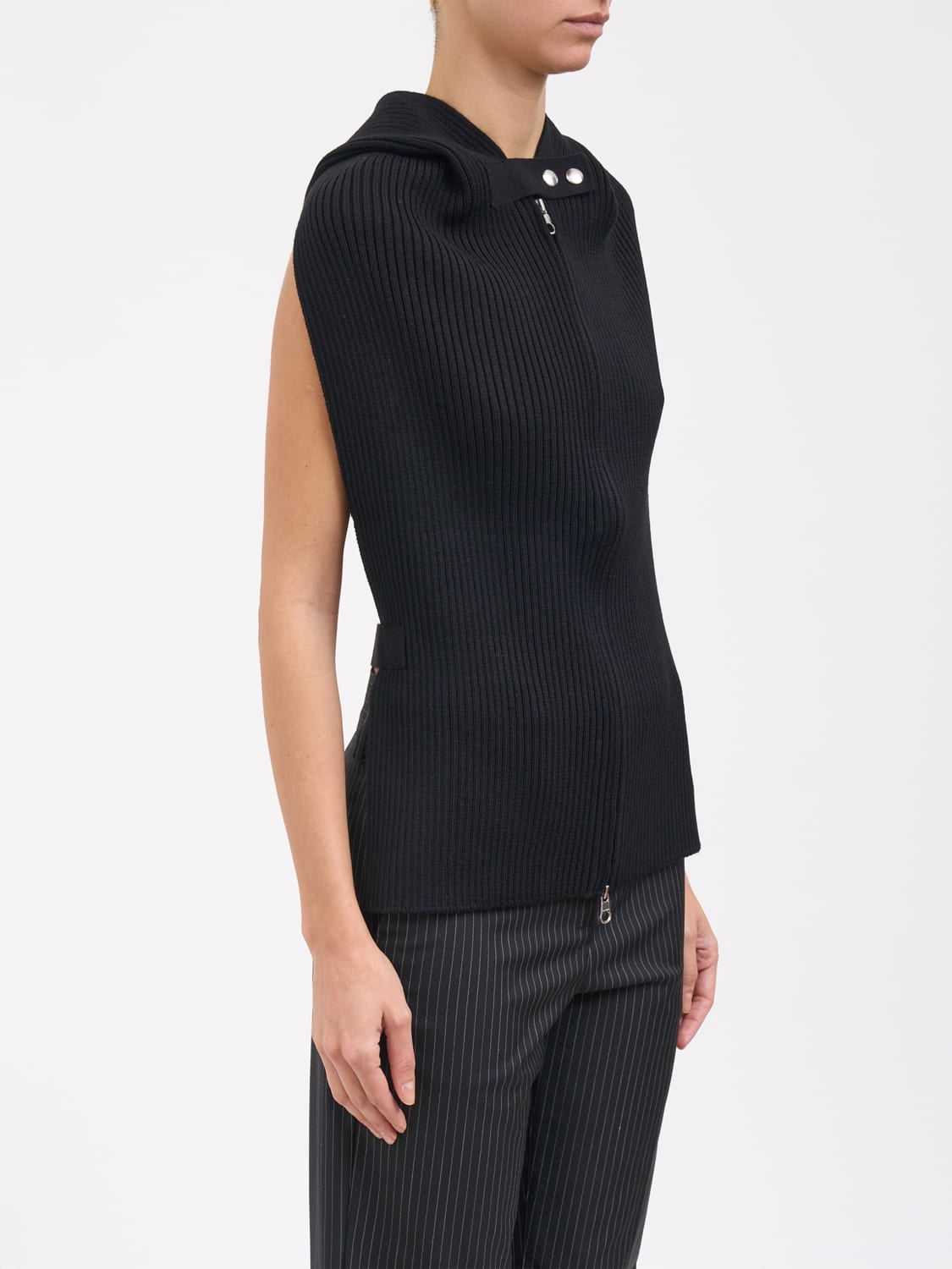 COURRÈGES WAISTCOAT: Sweater woman CourrÈges, Black - Img 3
