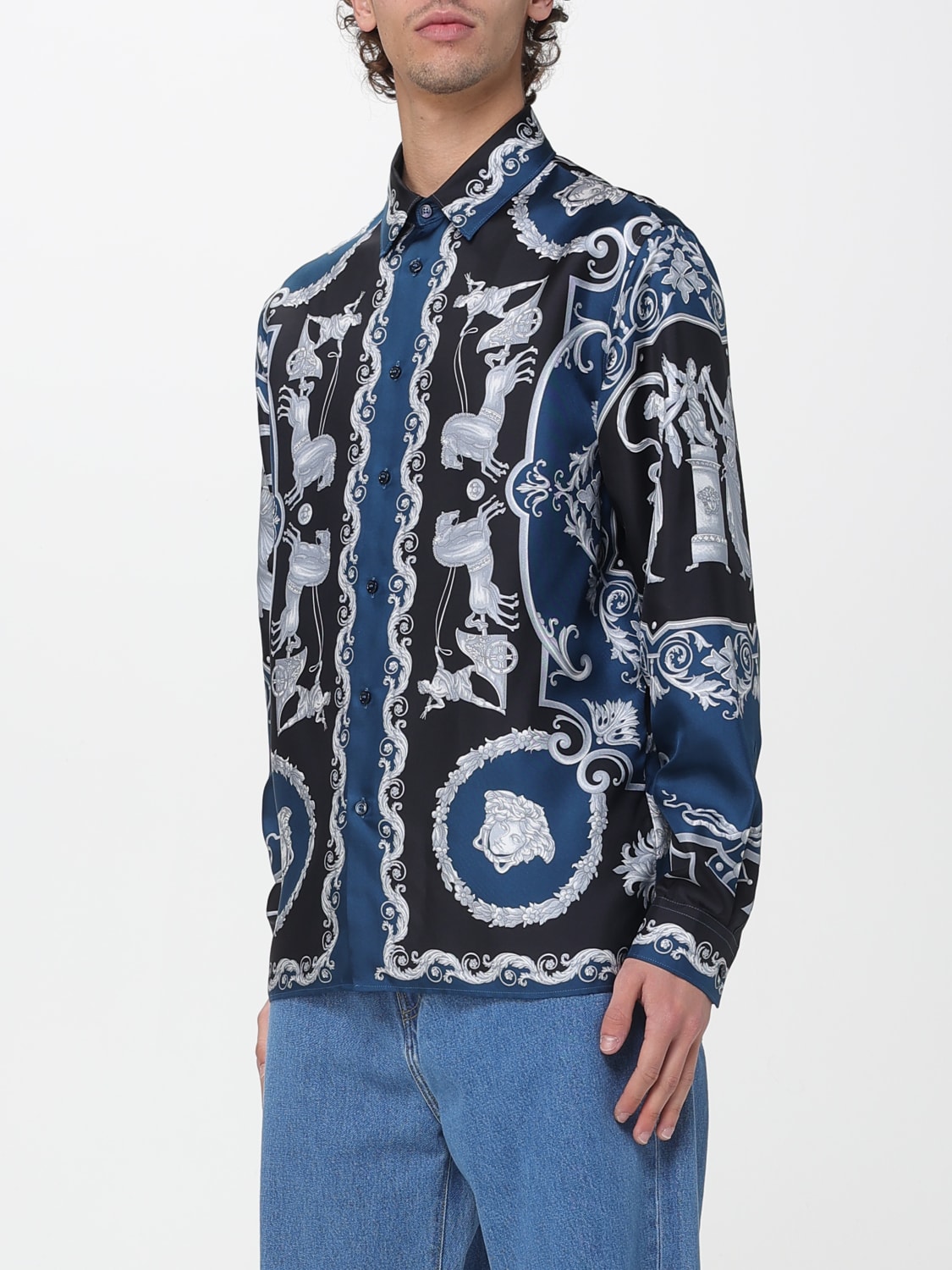 VERSACE SHIRT: Shirt men Versace, Multicolor - Img 4