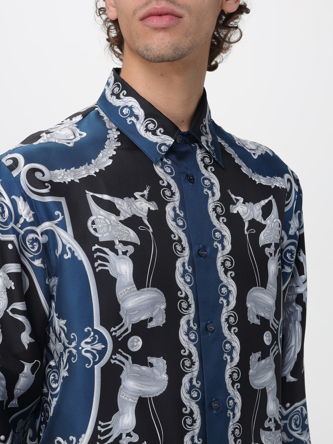 VERSACE SHIRT: Shirt men Versace, Multicolor - Img 5
