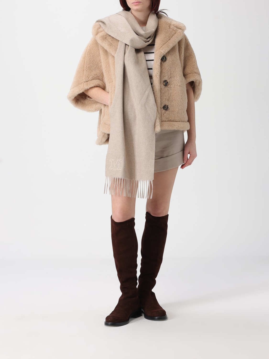 MAX MARA SCARF: Scarf woman Max Mara, Beige - Img 4