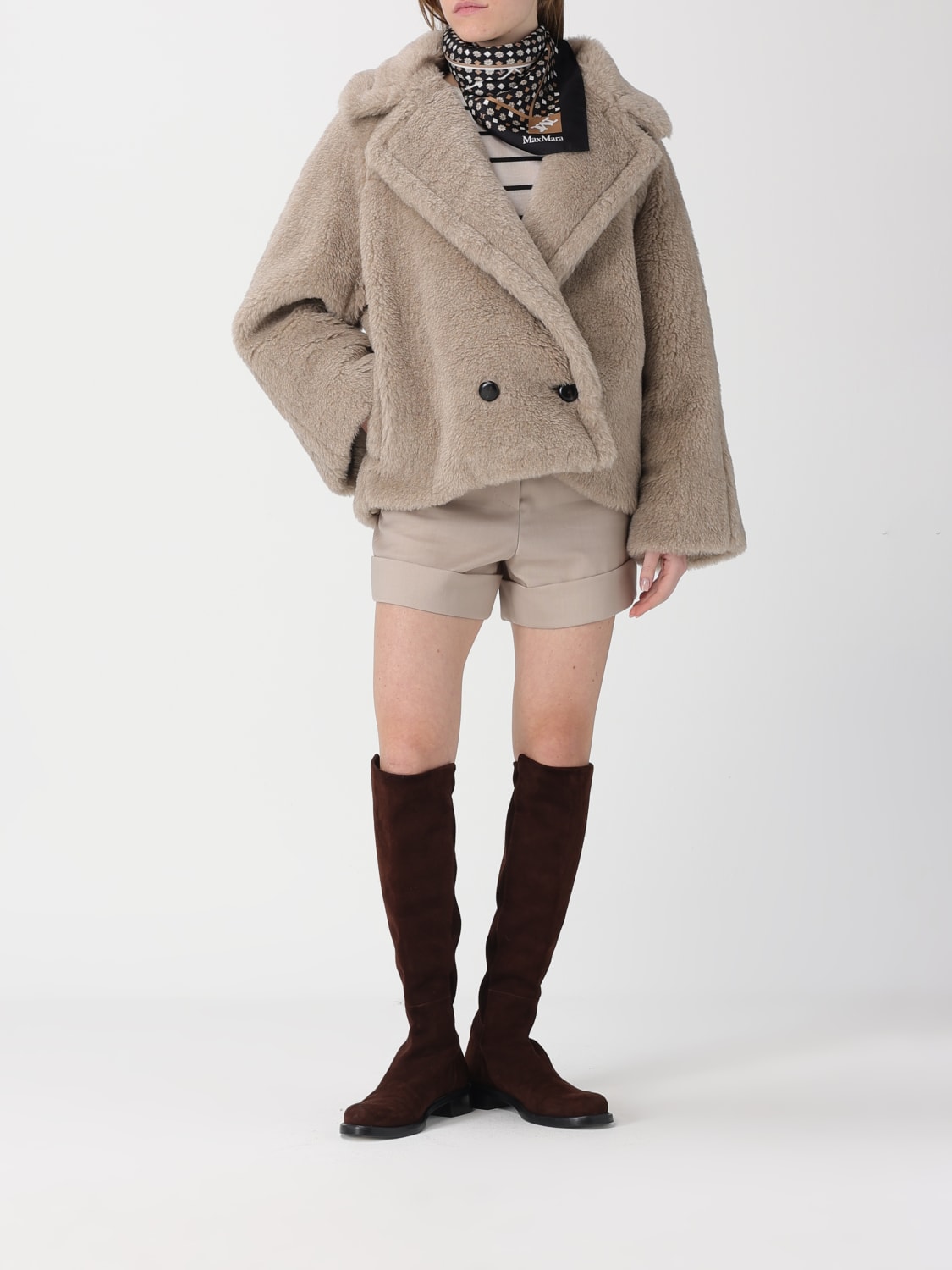 MAX MARA NECK SCARF: Scarf woman Max Mara, Black - Img 4